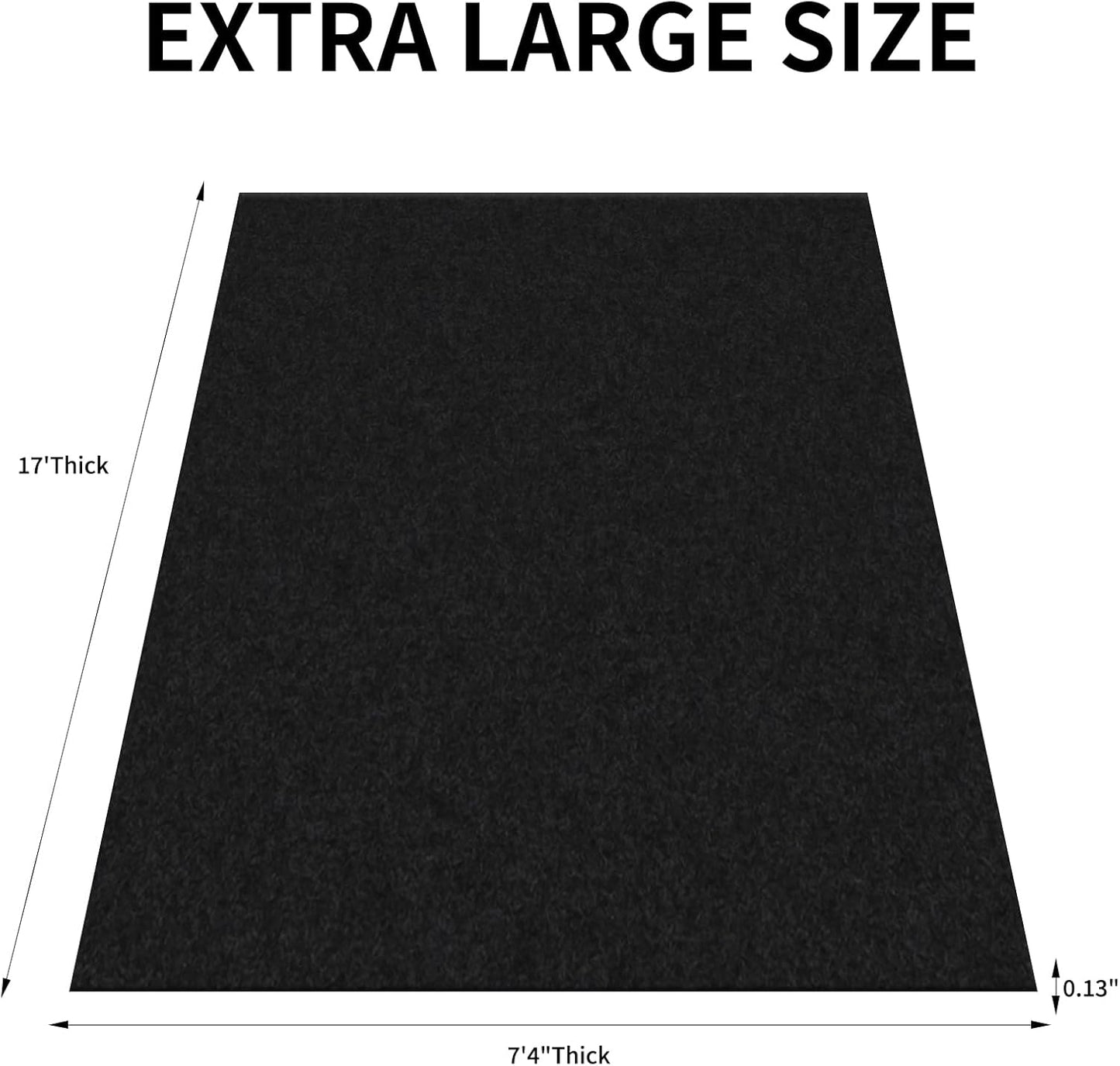 17' x 7'4" Oil Spill Mat, Garage Floor Mat, Premium Absorbent Oil Pad, Waterproof, Protect Garage Surface from Spill & Stain, Reusable, Washable, Durable, Black