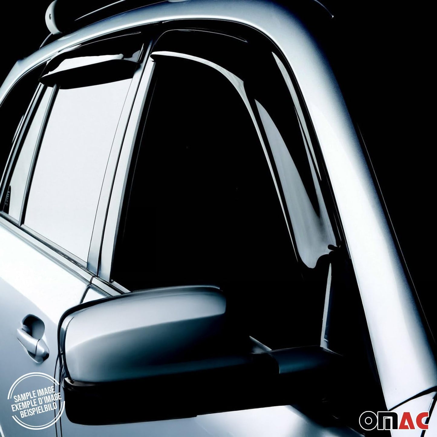 OMAC Window Visor Vent Rain Guard Deflector for Honda Civic 2006-2011 Sedan Smoke 4 Pcs