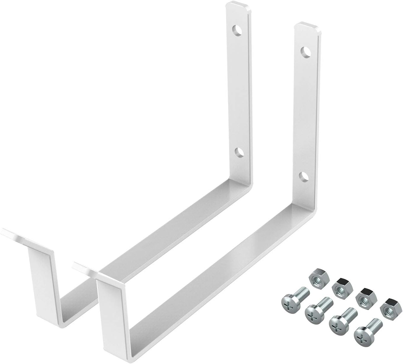 FLEXIMOUNTS 2 Pack Add On Storage Utility Hook Accessory for Garage Ceiling Rack, Max Weight Capacity up to 35lbs,White