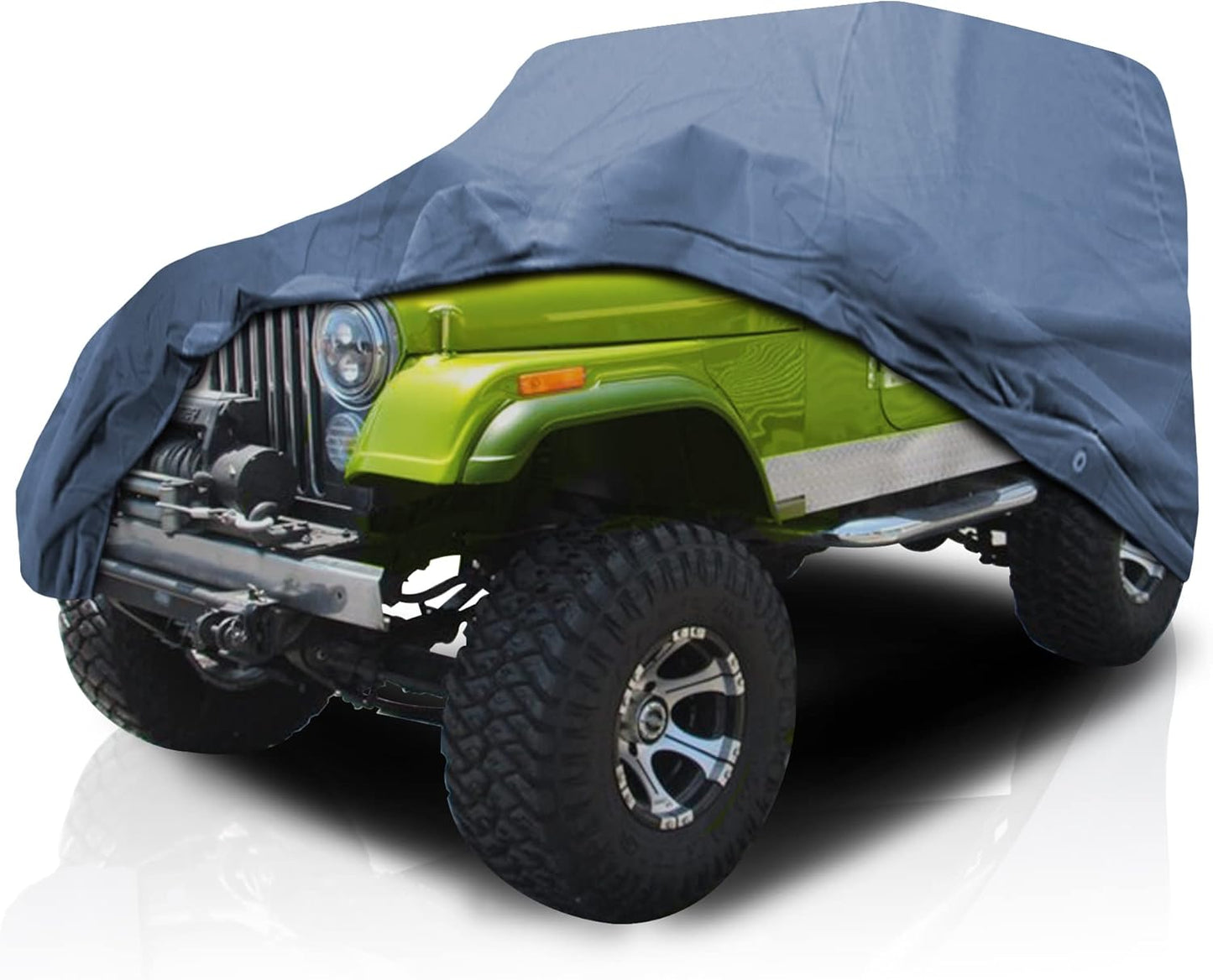 USCarCover Supreme Car Cover for Jeep CJ7 1976 1977-1986 SUV 2-Door Upgraded Fabric All Weather Protection, Breathable Pollution, Dust, Sun, Snow, Rain