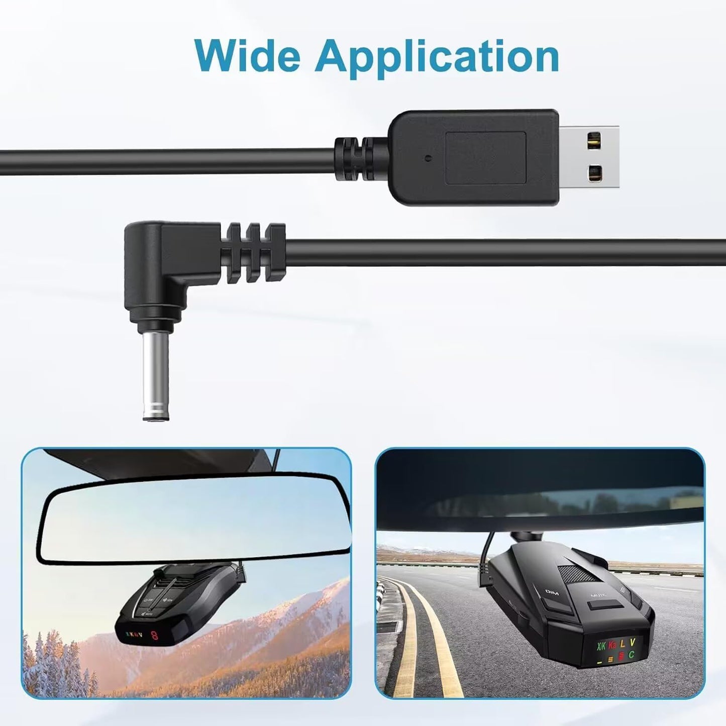Radar Detector Cable, USB to DC3.5 Plug Cable,Replacement Radar Detectors Power Cord for Cobr RAD 350 380 450 480i Uniden DFR1 DFR3 DFR5 Whistler Radenso Pro M Radar Detector (DC3.5-6.56FT)