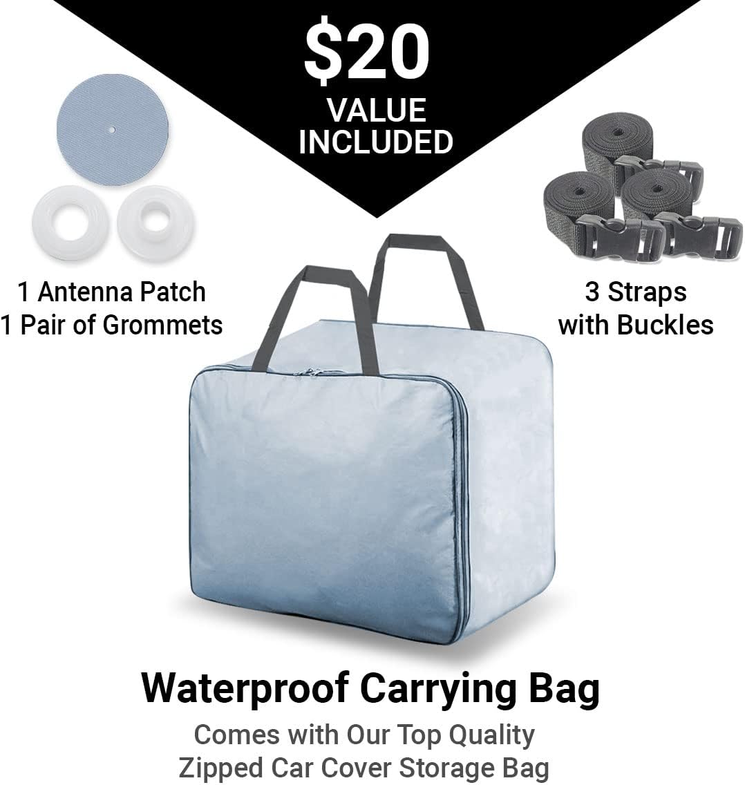 iCarCover Premium Car Cover for 1958-1966 Pontiac Star Chief Heavy Duty Waterproof All-Weather Automobiles Custom Fit Indoor Outdoor UV Snow Protection Covers with Straps and Bag