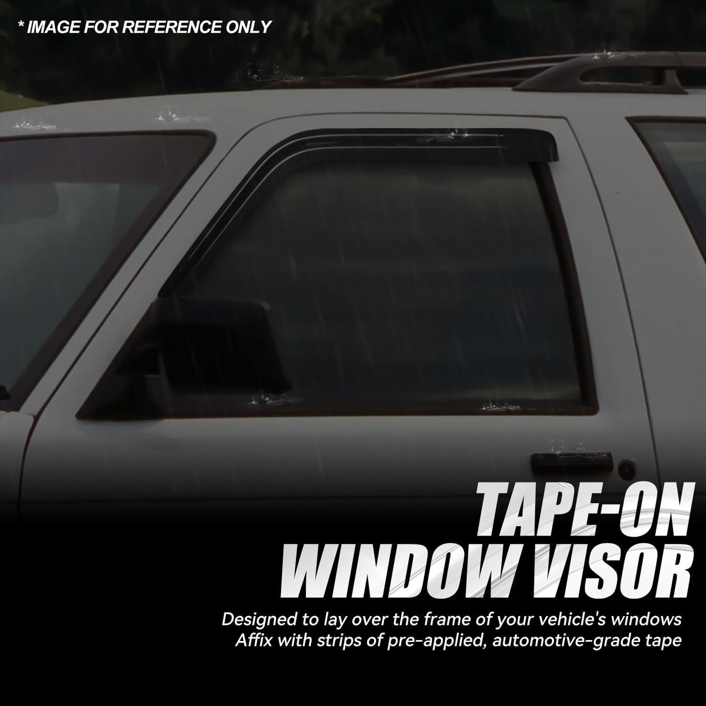 Auto Dynasty 2Pcs Carbon Fiber Pattern Window Visors Compatible with 1988-2002 Chevy Tahoe Blazer GMC Yukon C/K 1500 2500 3500 2-Door Fleetside, Tape-On Window Deflectors Rain Guards Side Vent Shade