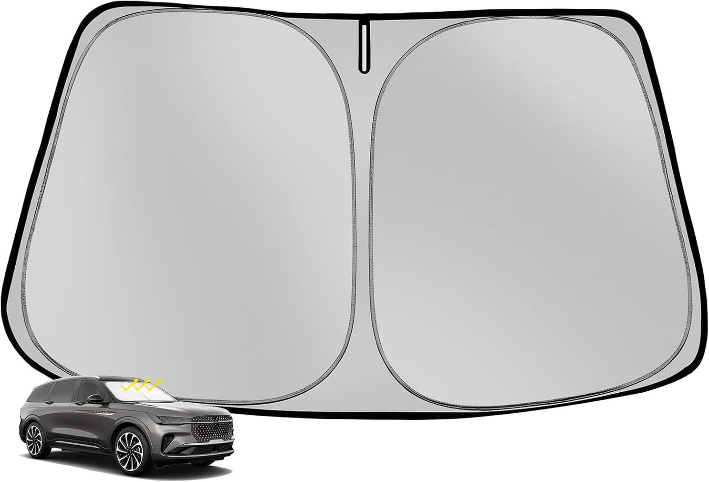 Windshield Sun Shade for 2024-2025 Lincoln Nautilus Foldable Sun Sunshade for Car Front Window Blocks UV Rays and Heat Automotive Interior Protector Custom Fit Accessories