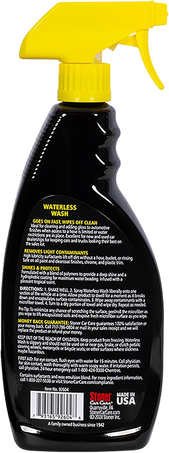 Stoner Car Care 92604-6PK Waterless Wash Car Detailing Spray – Safe, Scratch-Free Formula Quickly Cleans, Shines & Protects Cars, Trucks, Boats, Motorcycles, RVs & More – 22 Fl Oz, Pack of 6