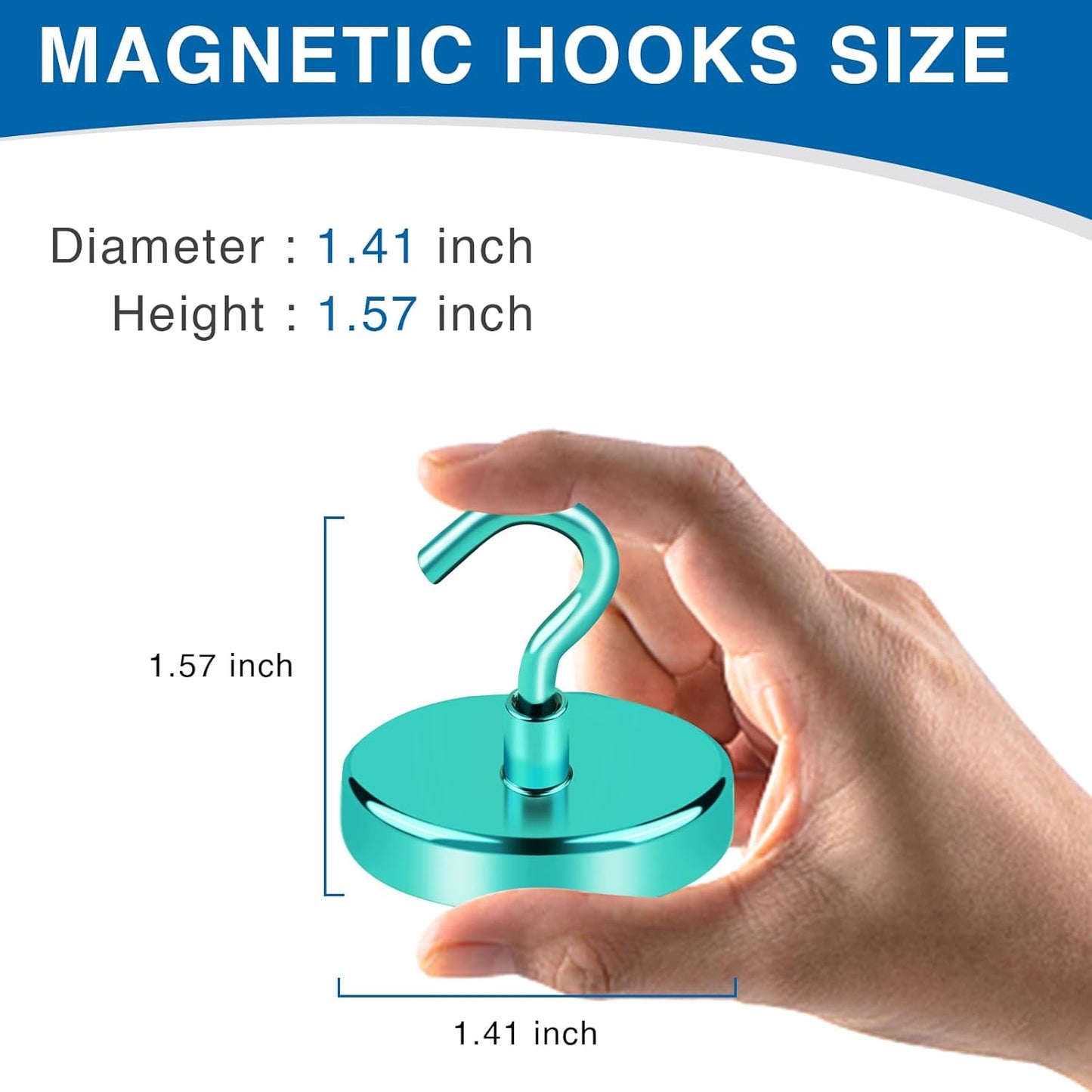 LOVIMAG Cruise Essentials, 150Lbs Door Magnets, Green Magnet Hooks for Cabin Strong Magnetic Hooks for Hanging, Refrigerator, Celling - 6 Pack