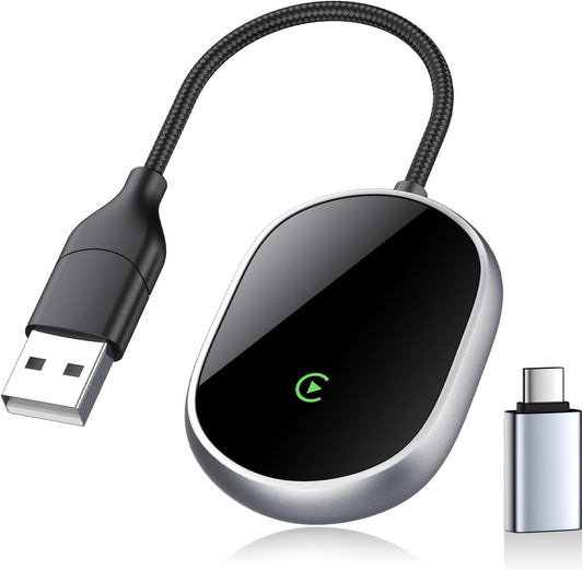 Wireless CarPlay Adapter for Apple iPhone, 2025 Upgraded Converts Wired to Wireless Car Play Adapter, Auto Connect, Mini Size, Compatible with Cars from 2016 & iOS 10+