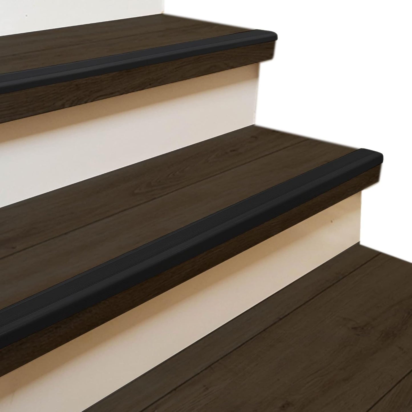 Rubber Bond Stair Edge Protector (Pack of 5) 36x2x1 inch Anti-Slip Stair Corner Trim Rubber Strips - Waterproof Self-Adhesive Staircases for Outdoor & Indoor Uses | Protect Kids & Pets - Black