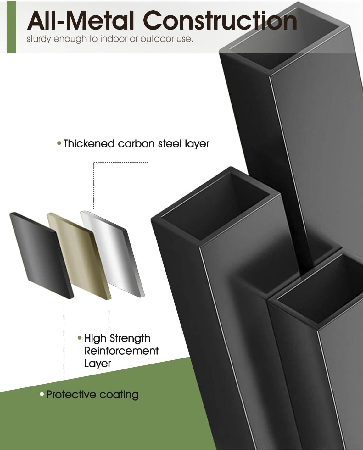 Garden Tool Organizer – Heavy-Duty Carbon Steel Storage Rack for Garage, Shed & Yard – Rust-Resistant, Holds 100+ lbs of Garden & Lawn Tools – Black