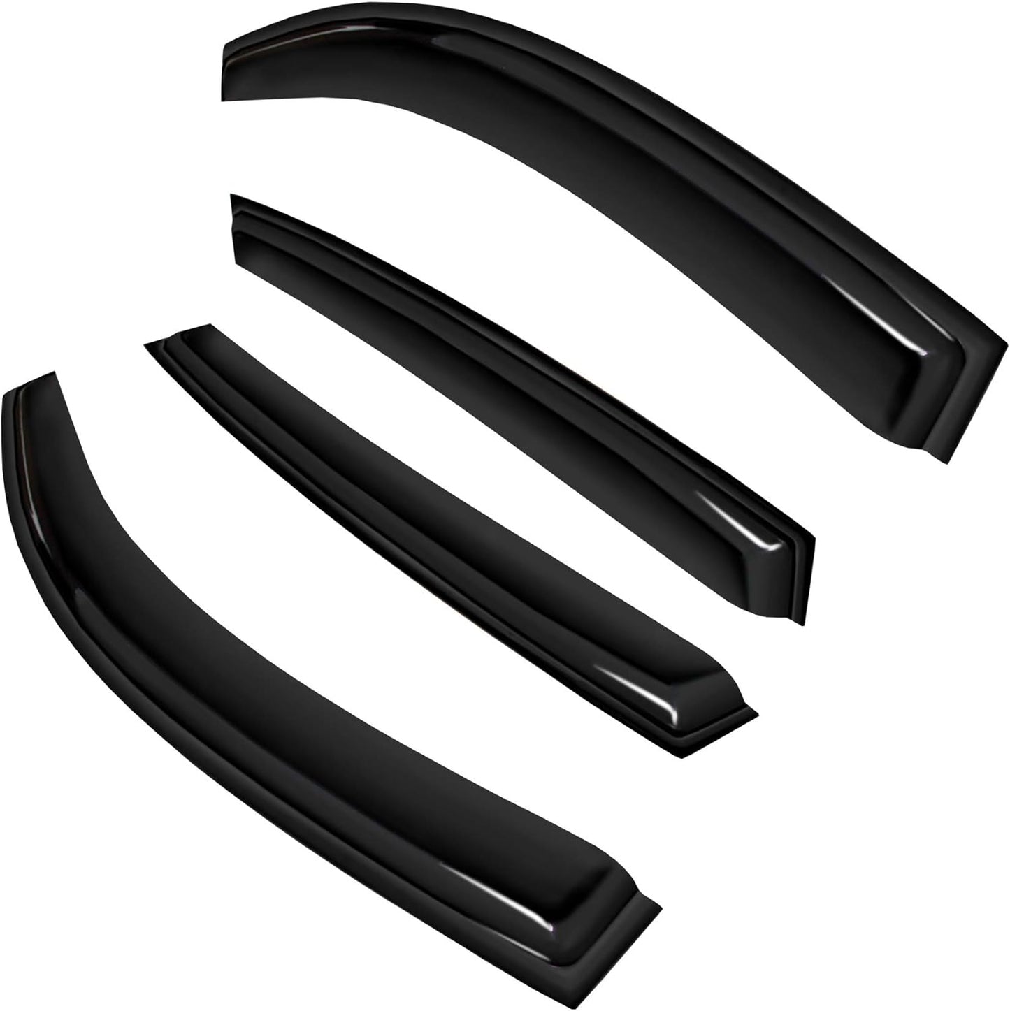4pc Sun Rain Guards Window Visor Wind Deflector Compatible with Nissan Versa Hatchback 07-12/Sedan 07-11 Smoke 94009