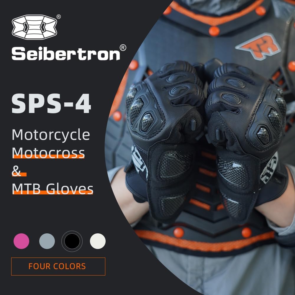 Seibertron SPS Series Touchscreen Motorcycle Motocross BMX ATV MTB Bicycle Cycling Full or Half Finger Gloves Adult and Youth