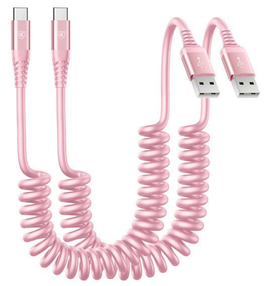 USB A to C Cable Fast Charging 3FT for Car, 2Pack USB Type C Charger Cable for iPhone 16, USB-C Cable Compatible with iPhone 15/Plus/Pro/Pro Max/Samsung Galaxy A10e A20-Pink