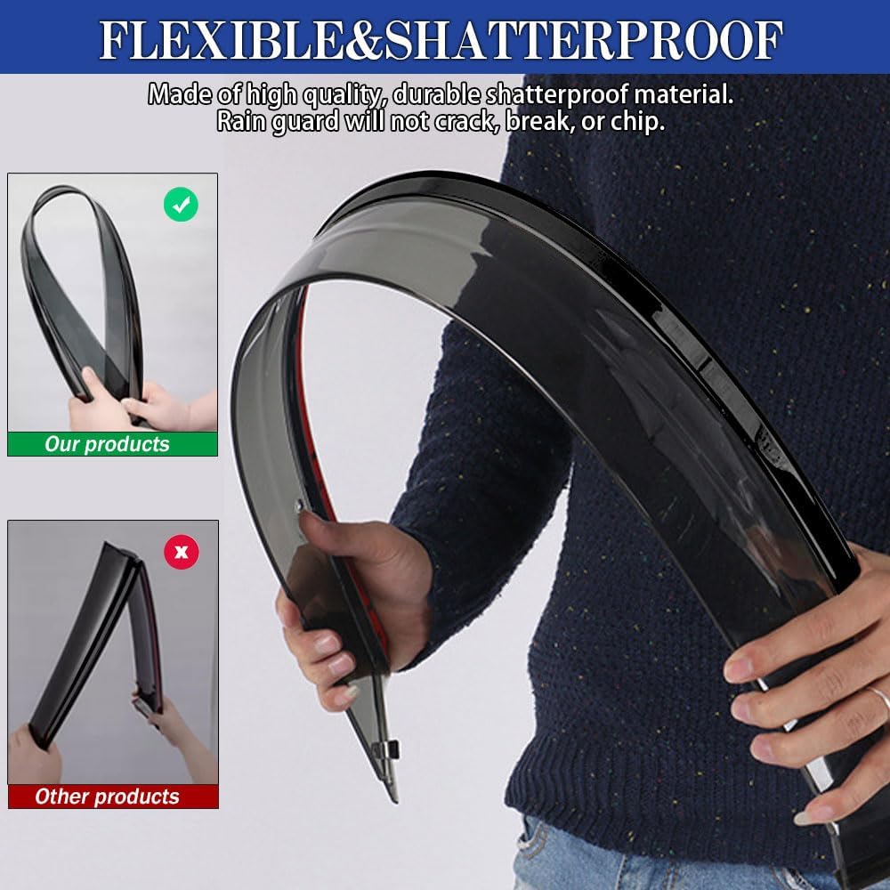 Rain Guards for Chevrolet (Chevy) Colorado/GMC Canyon Crew Cab 2015-2022, Tape-on Side Window Deflectors for Chevrolet Colorado, Window Visors for Chevrole Trucks,for Chevrolet Car Accessories, 4 pcs