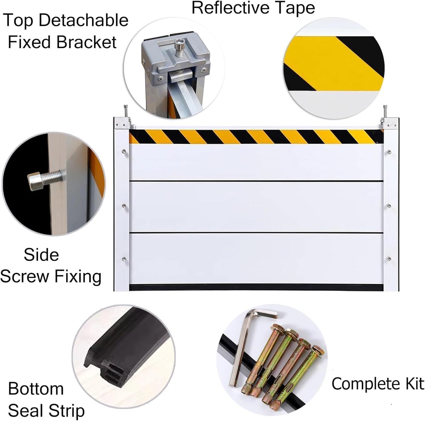Reusable Heavy Duty Aluminum Flood Barriers for Home Exterior, Flood Protection Barriers Water Barrier Door Quick Detachable Garage Doors Detachable Mobile Rain Water Baffle ( H 31.5 inch L 17.5FT)