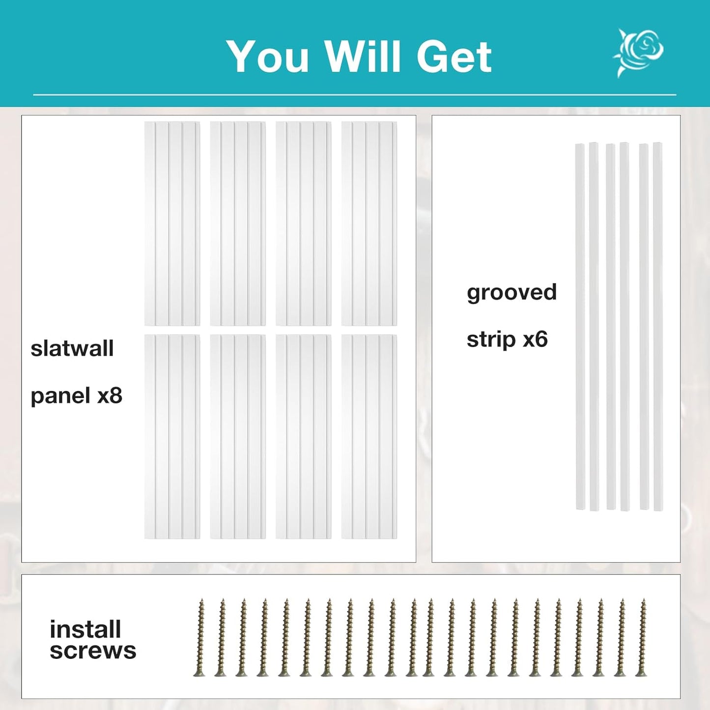 NeatiEase Slatwall Panel Wall Storage Systems, 4 x 8ft Slat Wall Paneling Garage Wall Organizer, Heavy Duty Wall Mounted PVC Wall Rack (White)