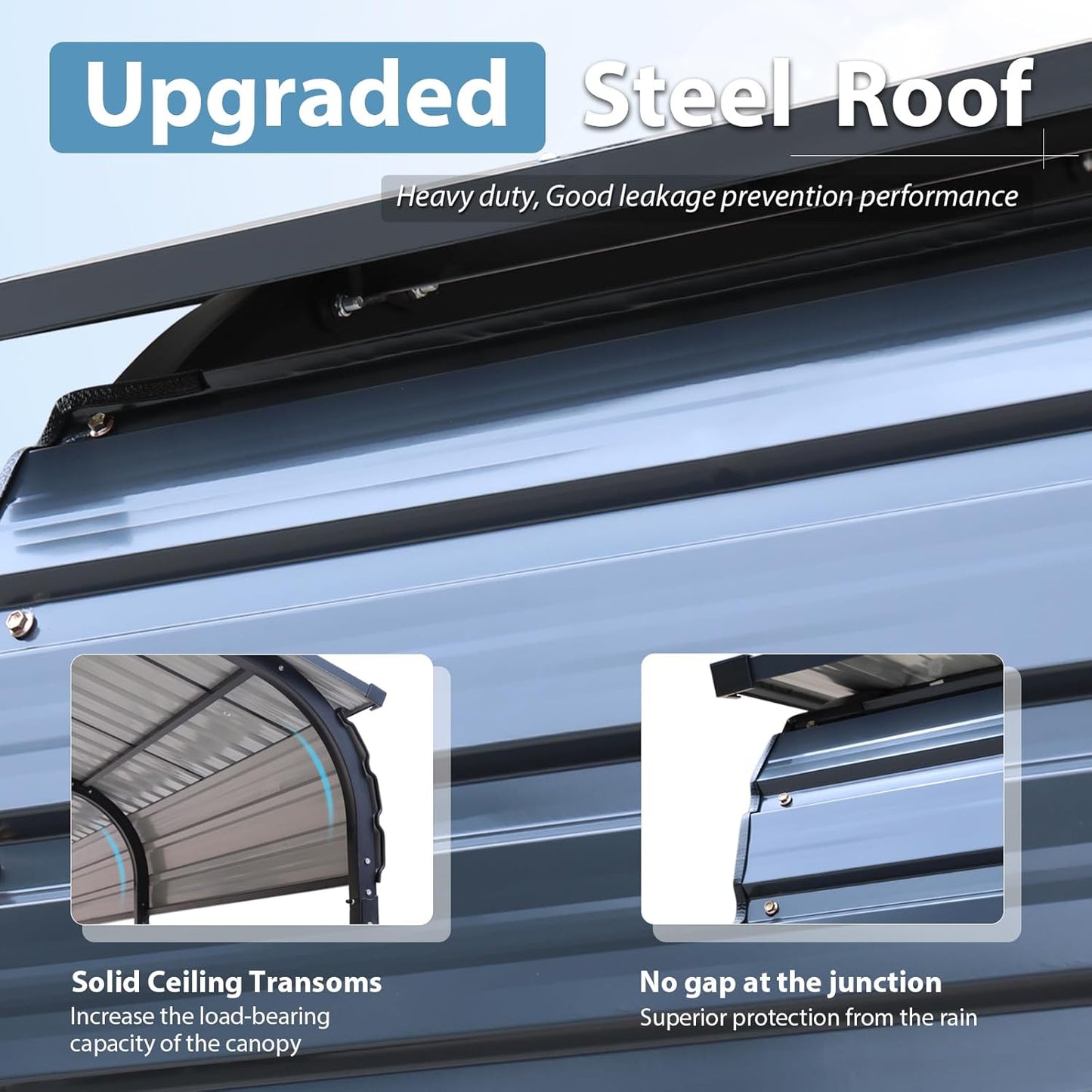 Verano Garden 12 x 20 FT Metal Carport, Heavy Duty Carport Canopy with Galvanized Steel Frame & Roof, Outdoor Portable Car Port for All-Weather, Garage Car Shelter for Cars, Boats and Truck