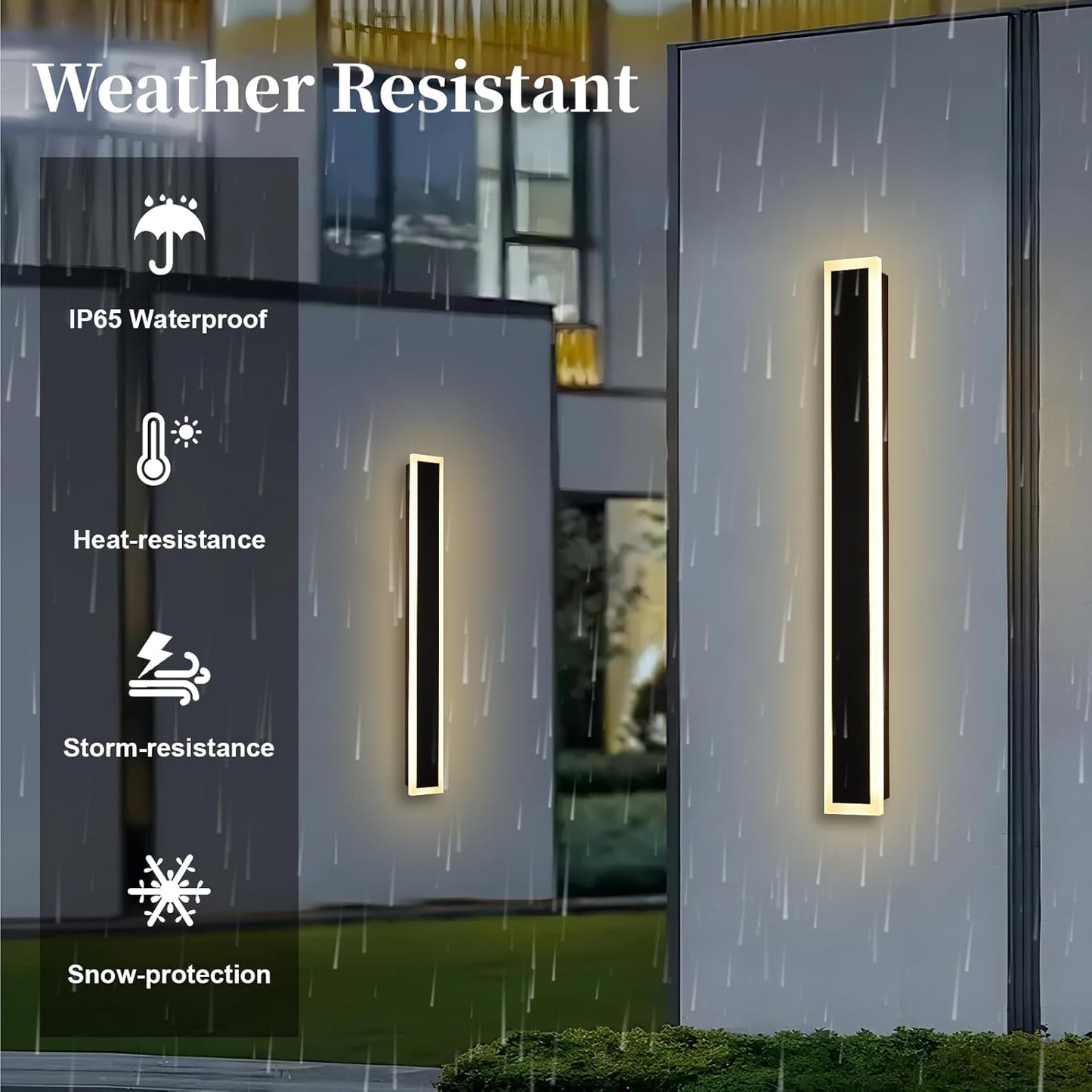 2 Pack Modern Outdoor Long Wall Lights Fixture,40 inch Outdoor LED Wall Sconce Light,Dimmable Outside Wall Led Linear Lights,Exterior Lighting Fixtures for Garage,Porch,Patio,Front Door