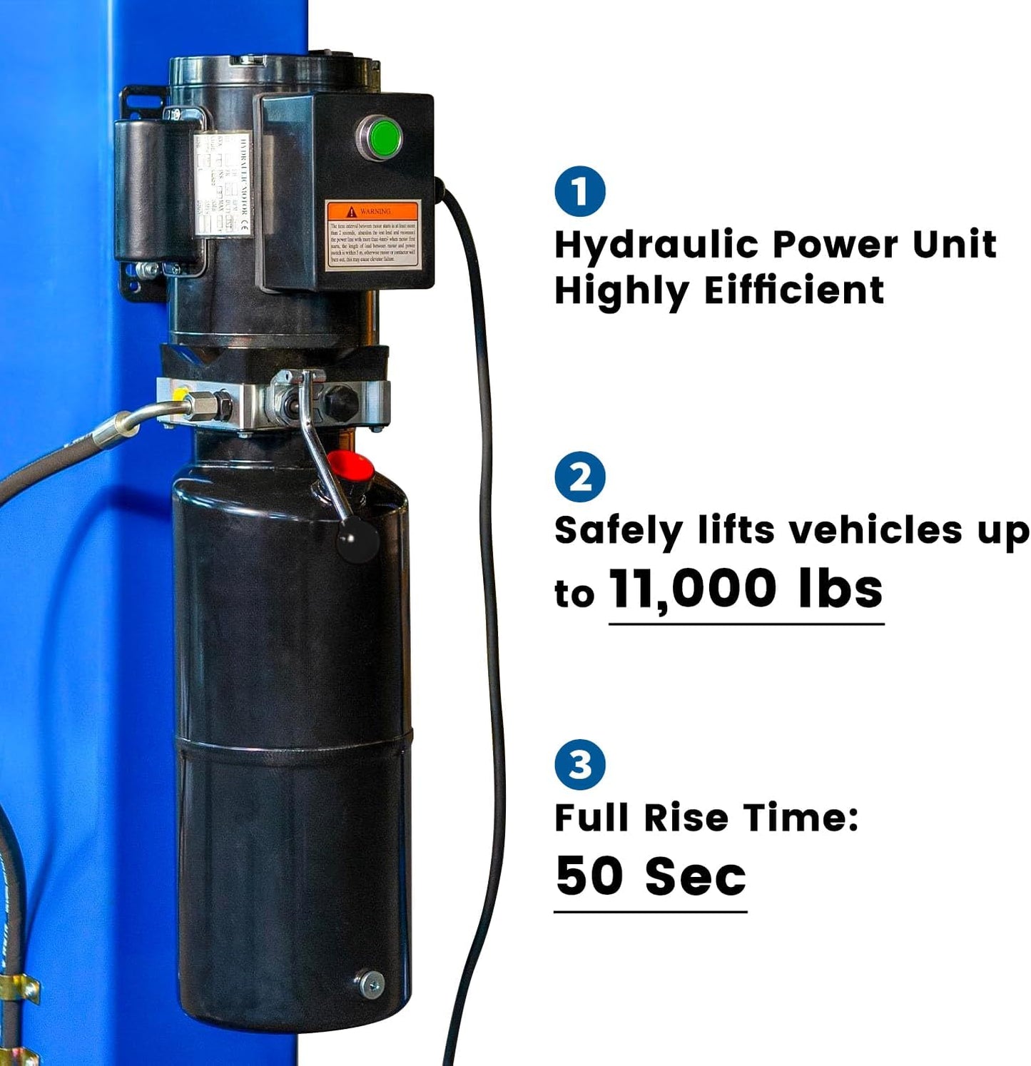 110V Two Post Car Lift 11,000 LBS Overhead Heavy Duty 2 Posts Auto Hoist Truck Lift for Garage w/ 36 Months Parts Replacement