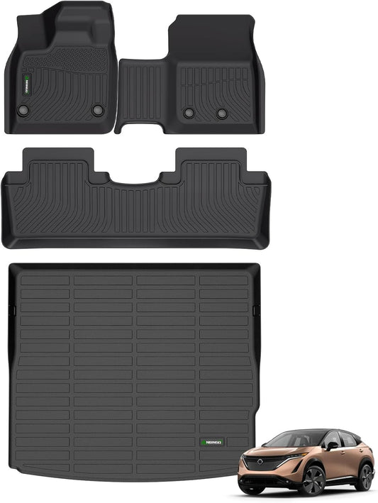ANBINGO®Floor Mats Fit for Nissan Ariya 2023-2025 & Cargo Liner All Weather Car Mat Rug for 2023 Ariya TPE Rug Mat for 2024 Nissan Ariya Rubber Trunk Carpet for 2025 Ariya Accessories