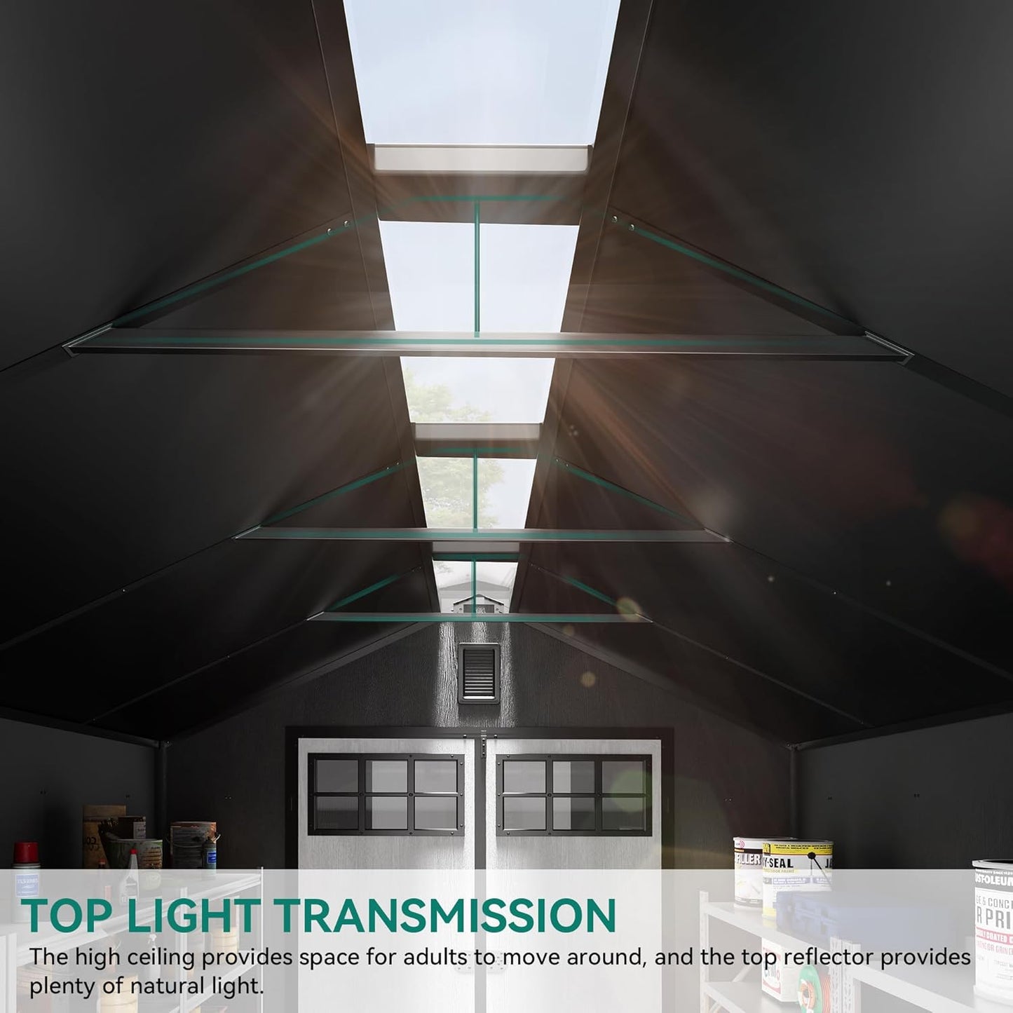 YITAHOME Outdoor Storage Shed 8x10 Ft, Plastic Storage Sheds with Floor, Lockable Doors, Windows, and Vents for Patio, Lawn, Backyard, Large Garden Storage for Bikes, Mowers, and Garden Tools, Black