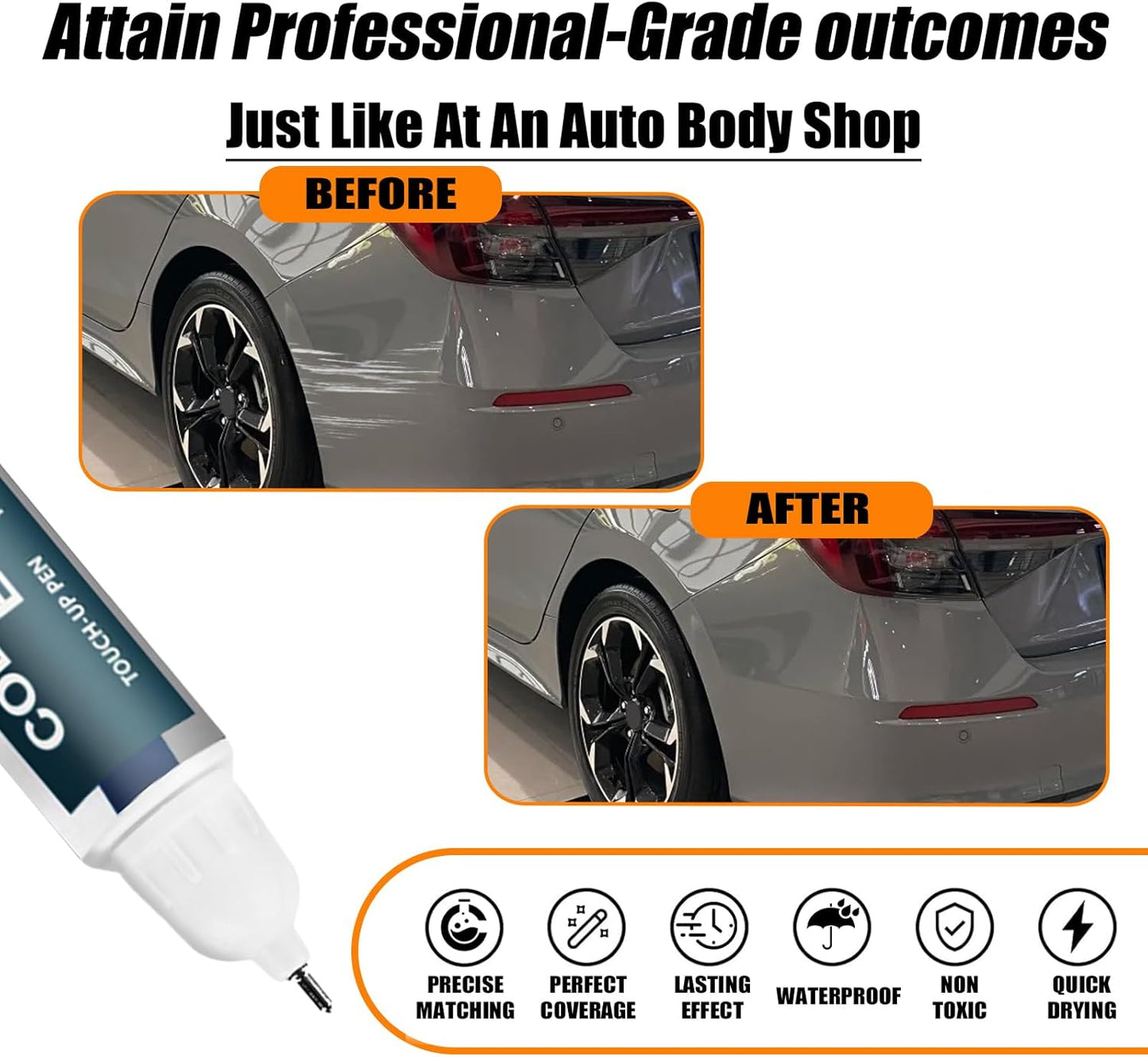 Urban Gray Pearl(NH-912P) Touch Up Paint Compatible with Honda, Car Paint Pen Scratch Repair Two-In-One Touch Up Paint, Premium Car Scratch Remover for Deep Scratches