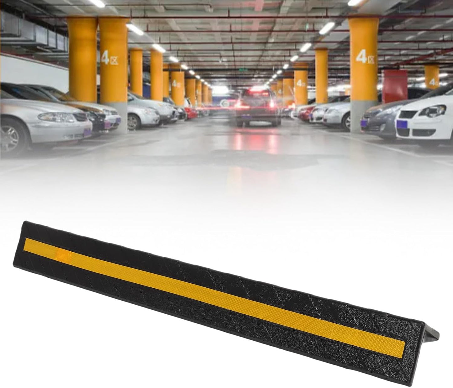 Garage Wall Protector Rubber Wall Corner Guard for Parking Garages, 80cm Long Wall Corner Protector (Black)