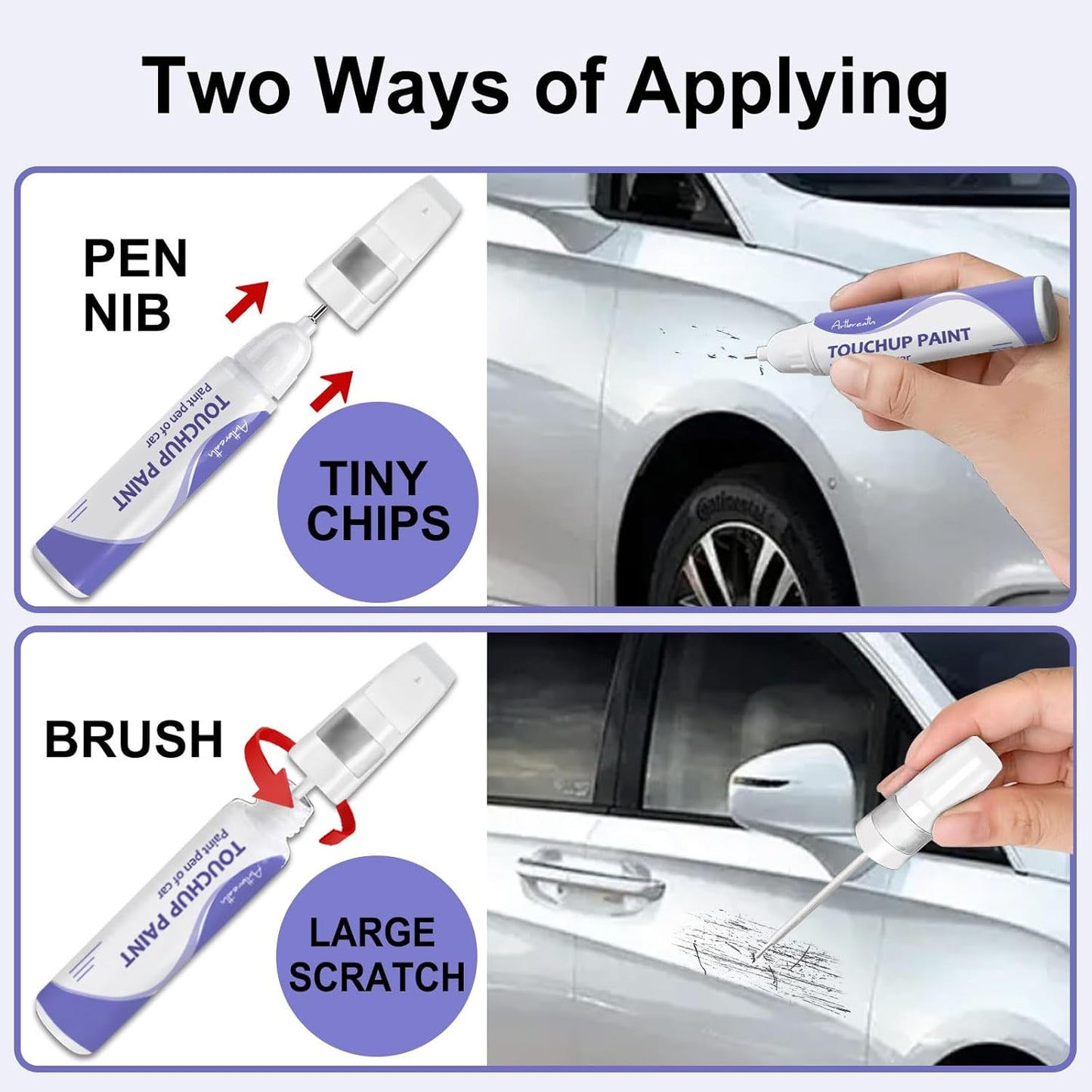 Touch Up Paint for Mercedes Benz Polar White (149/9149)-Exact Match–Chips and Nicks TouchUp Paint Pen Scratch Repair Car Accessories Car Paint Pen for Erase Car Scratches