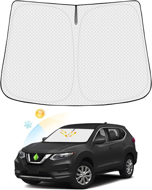 Windshield Sun Shade for 2021-2025 2026 Nissan Rogue (Not for Rogue Sport) Thicken 6-Layer Foldable Front Window Sunshade Cover Sun Visor Protector Block UV Rays Keep Vehicle Cool