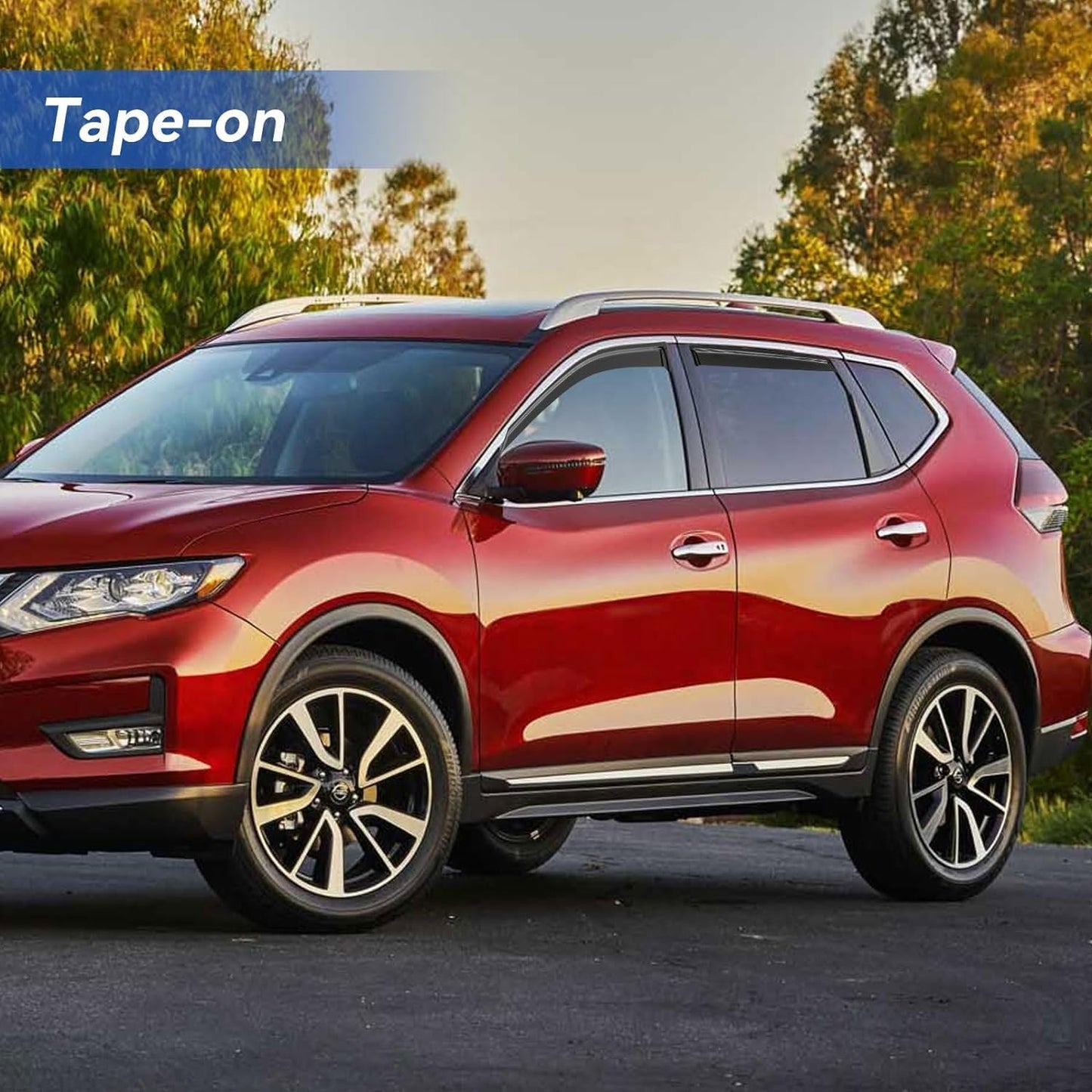 Window Visors Rain Guards for Nissan Rogue S SV SL 2014-2020, Out-Channel Window Vent Wind Deflectors Visors Shades for 14-20 Rogue (Excludes Rogue Sport Model)