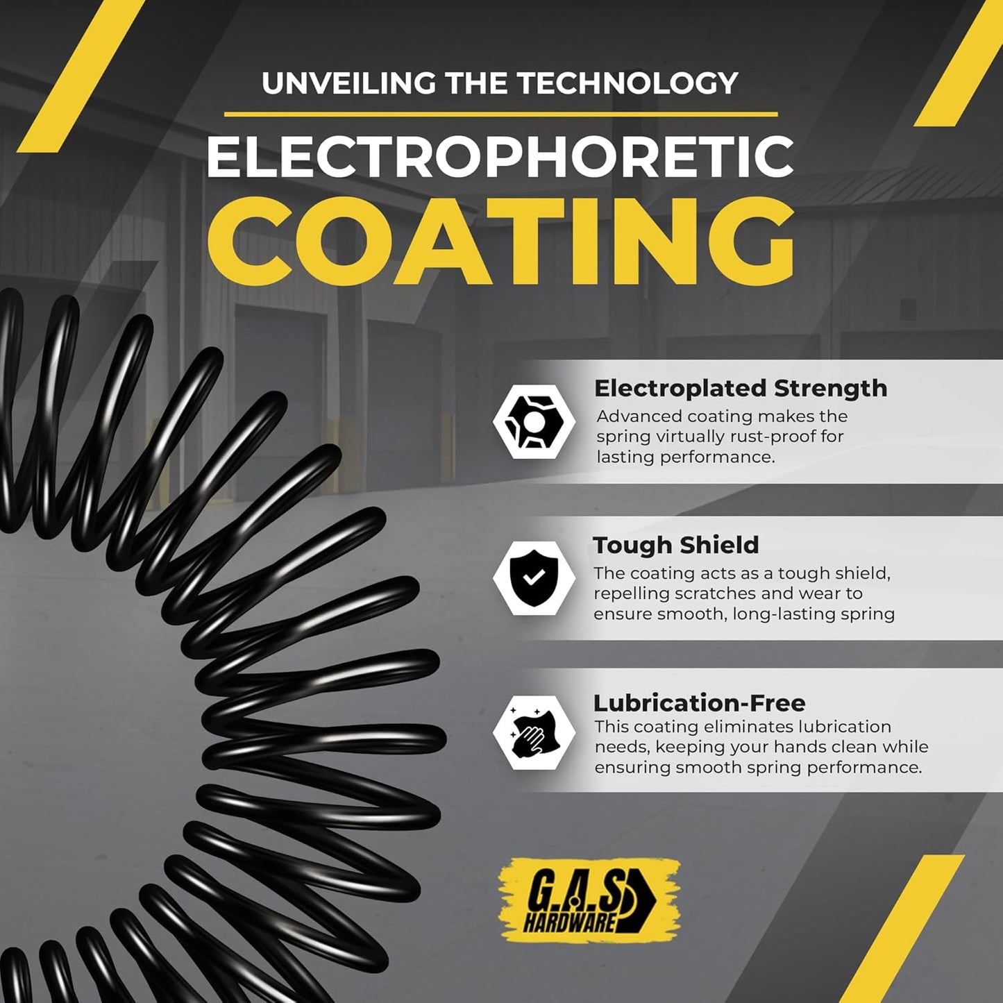 Garage Door Torsion Spring 262x1.75x36 Includes 1” Steel Bearing, Gloves, Manual, and Winding Bars for Right Side of Garage Door Precision E-Coating 5-Year Warranty Min. 30,000 Cycles (Black Cone)