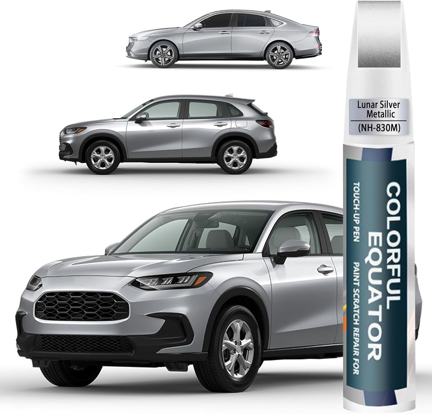Lunar Silver Metallic(NH-830M) Touch Up Paint Compatible with Honda, Car Paint Pen Scratch Repair Two-In-One Touch Up Paint, Premium Car Scratch Remover for Deep Scratches