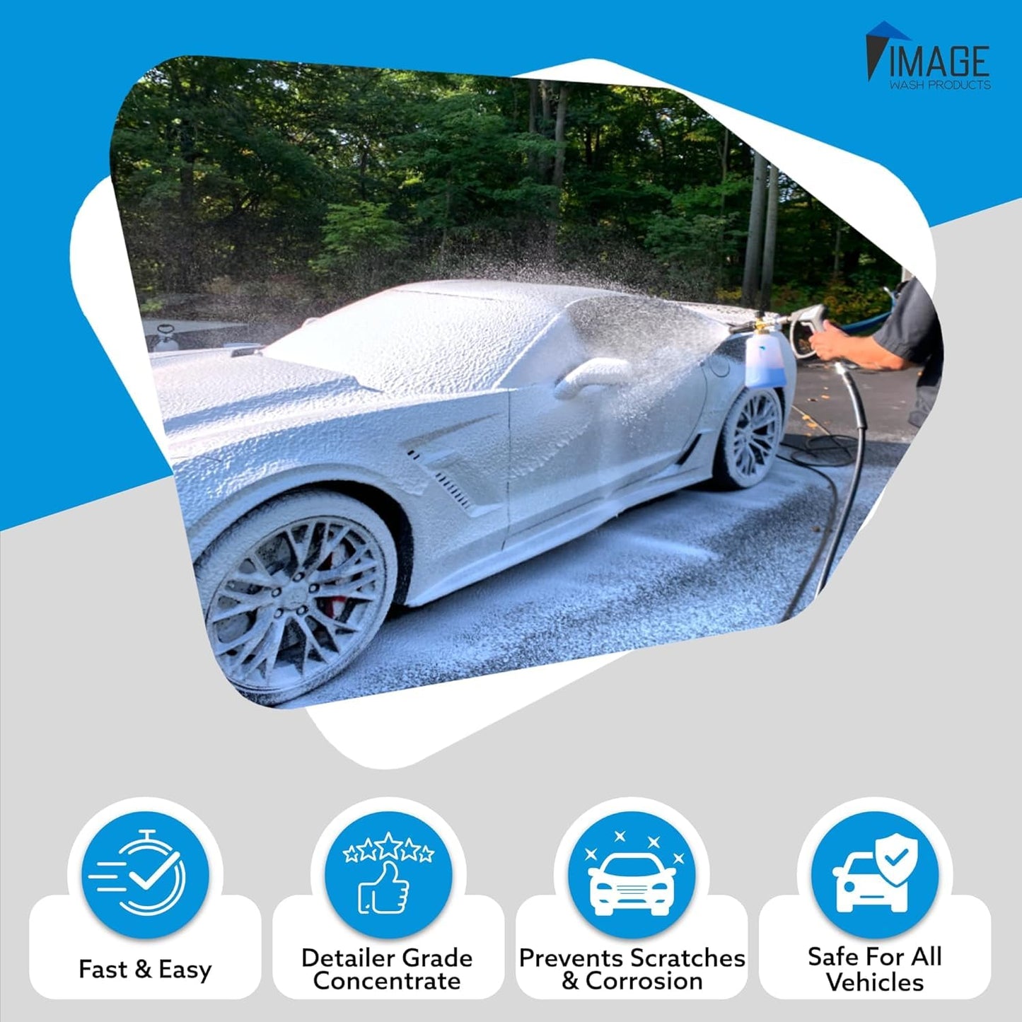 Image Wash Products - (5-Gallon Platinum Wash Car Soap – Car Wash Foam Soap for Foam Cannon & Pressure Washer | High Gloss RV/Truck Wash Soap | Bubble Gum Scent, Detailer Grade Car Soap