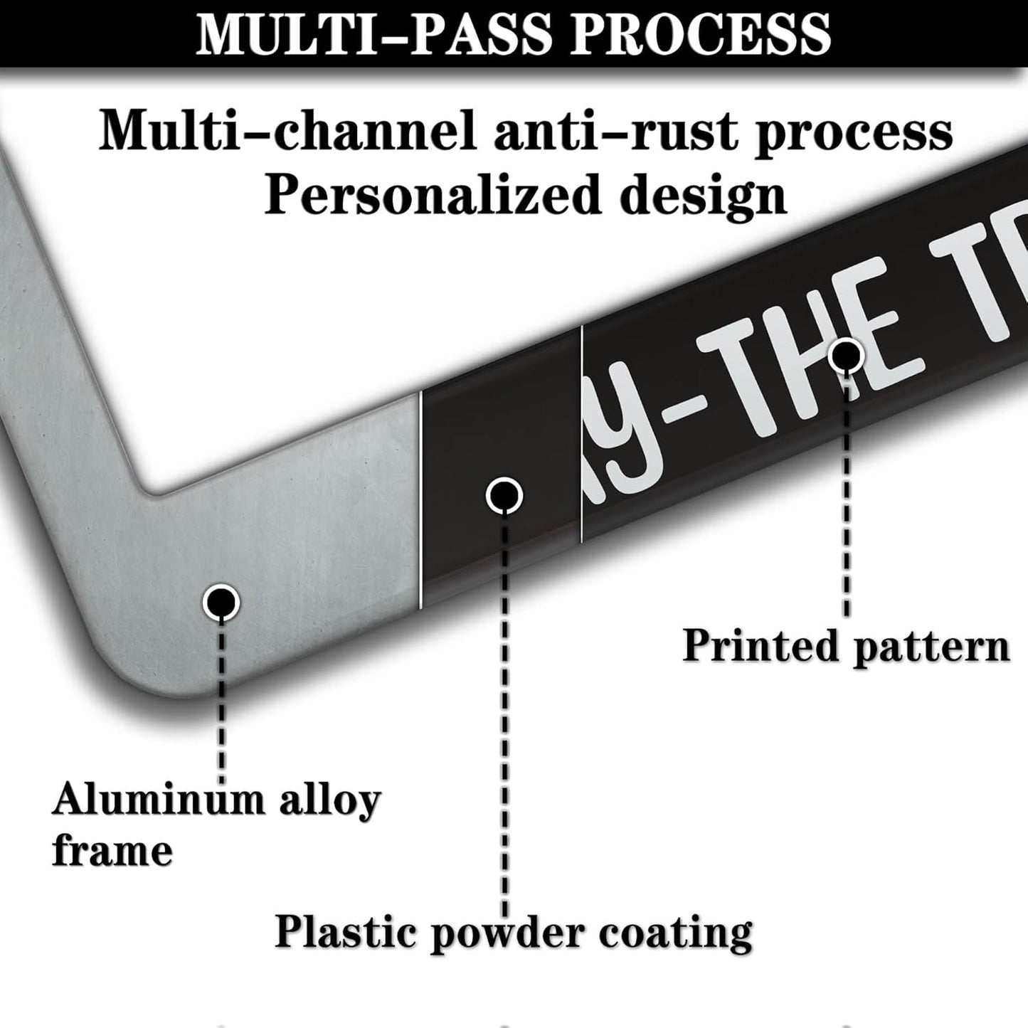 License Plate Frame Black and White Front License Plate Bracket Jesus The Way The Truth The Life Aluminum Metal Car Accessory 2 Pack with Screw Covers Set