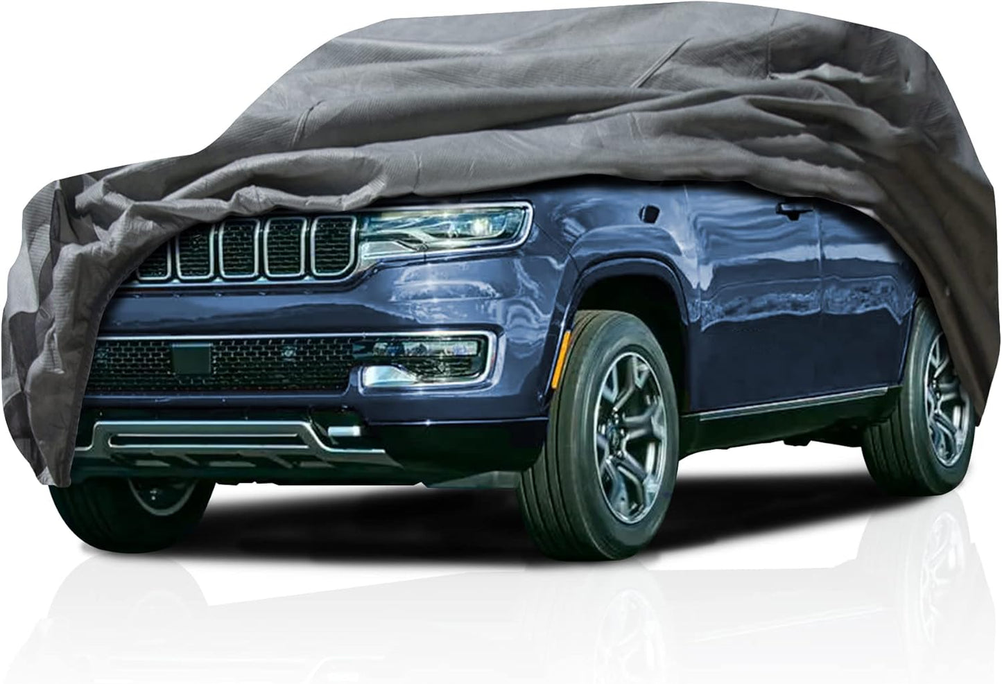 5 Layer Car Cover for 2022-2024 Jeep Grand Wagoneer SUV 4-Door, Pollution, Dust, Sun, Snow, Rain, Hail All Weather Protection, Breathable, Gray