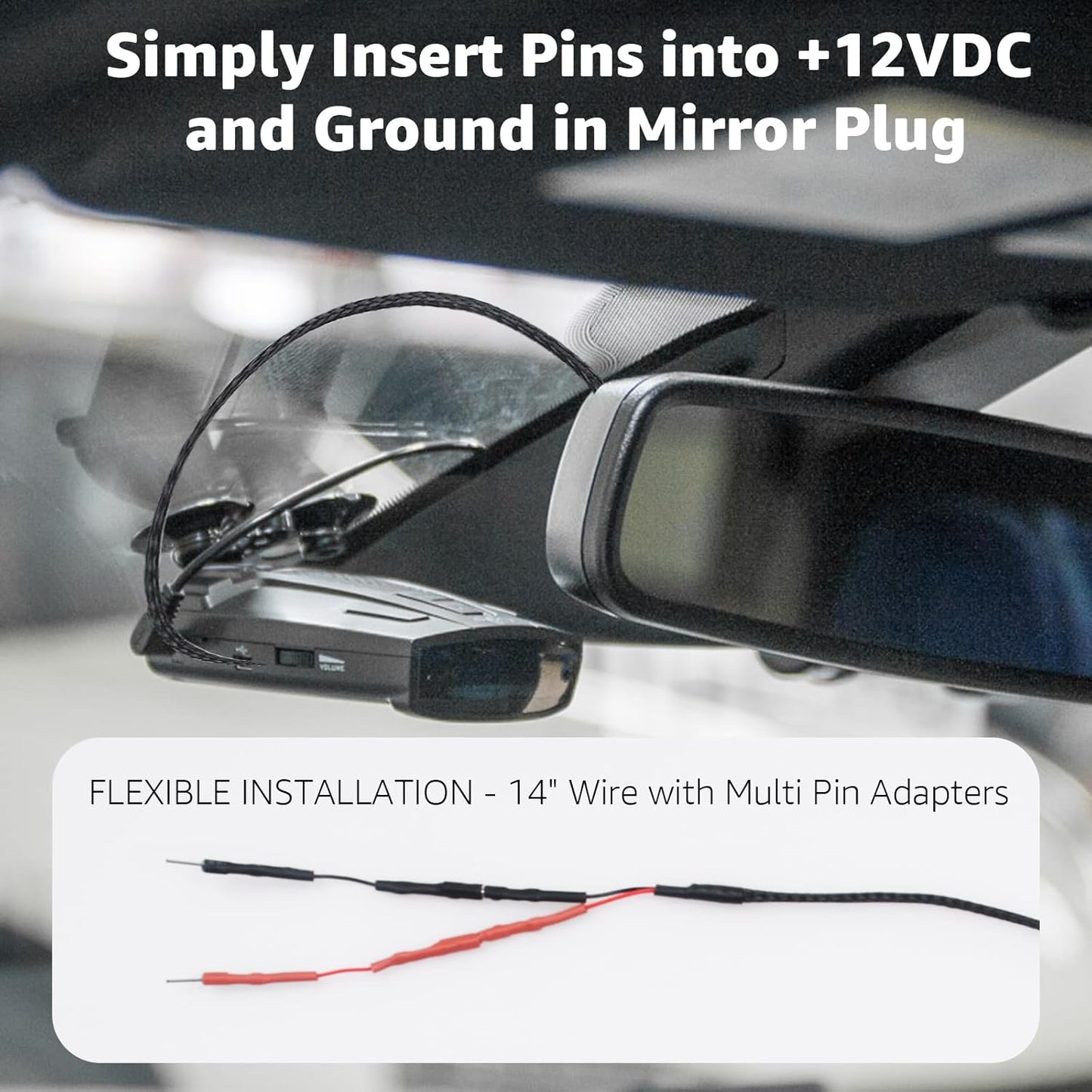 1PC RJ11 Replacement Mirror Wire Power Cord for Uniden Radar Detectors，Fits R4 R3 R1 R7 R8 Model(3005201U)