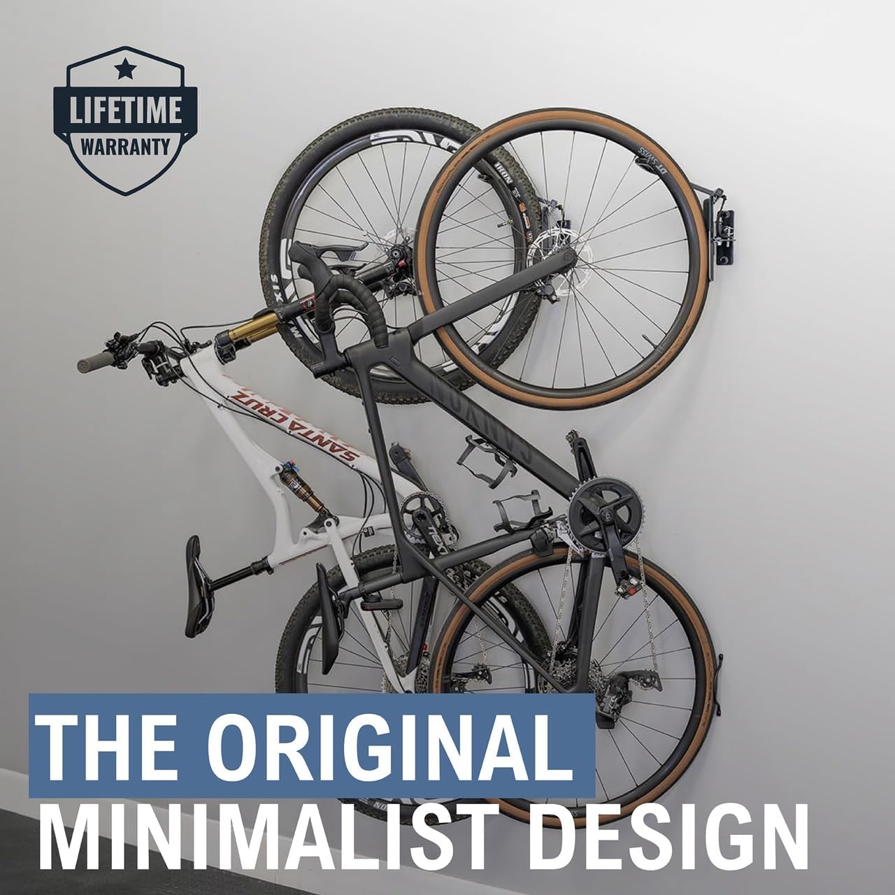 StoreYourBoard Bike Swivel Rack – Wall Mounted Garage Bike Storage, Vertical Hanger with 120° Swing Design & Stopper, Space-Saving Indoor Wall Mount – Fits Kids Bikes, BMX & More