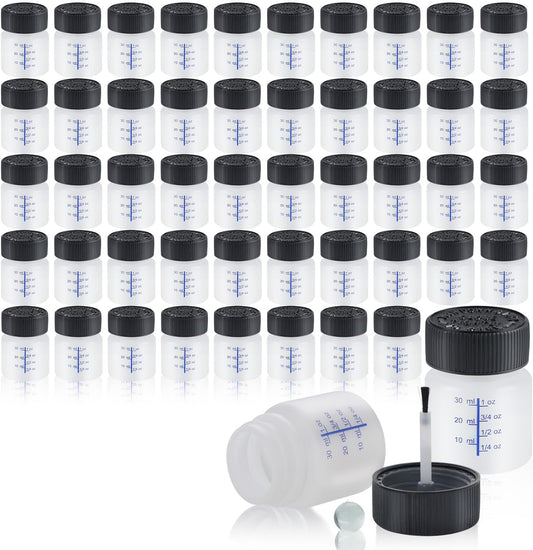 Lichamp Touch Up Paint Container, 50-Piece 1 oz Paint Touch Up Bottles with Brush, 1 Ounce (30ml) A150TP