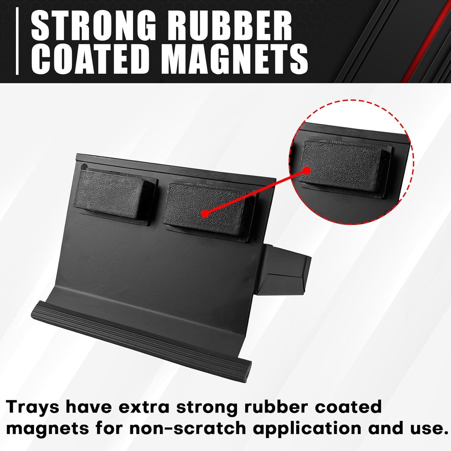 C&T 4-Piece Magnetic Toolbox Shelf, Tray and Holder Set, Magnetic Toolbox Tray Set, Tool Box for Cabinet Side Shelf Storage Van Workshop, Tool Organization and Storage