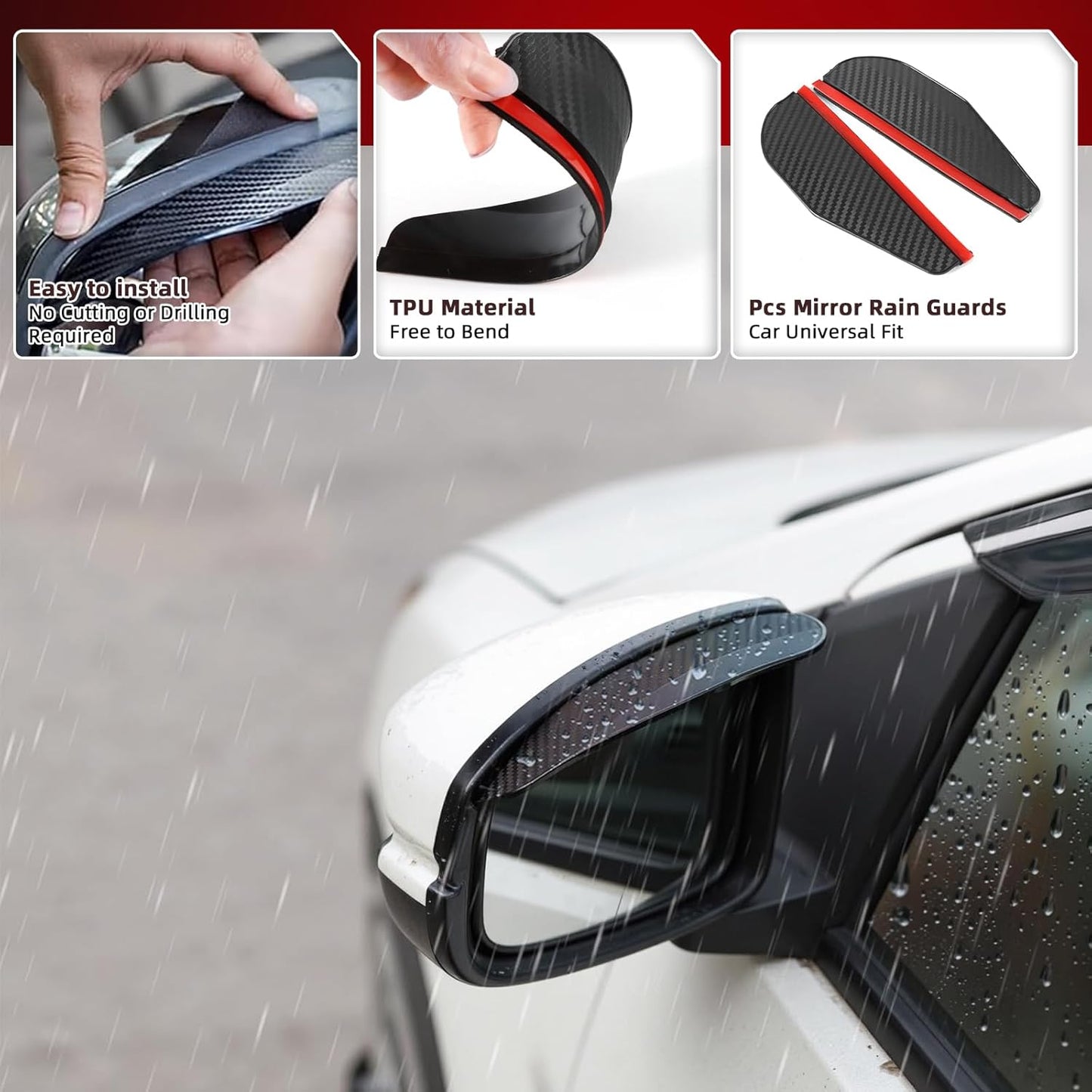 in Channel Window Visors Rain Guards Fit for Toyota Highlander 2014 2015 2016 2017 2018 2019, Durable Wind Deflectors Vent Shades Shield for 14-19 Highlander-4PCS