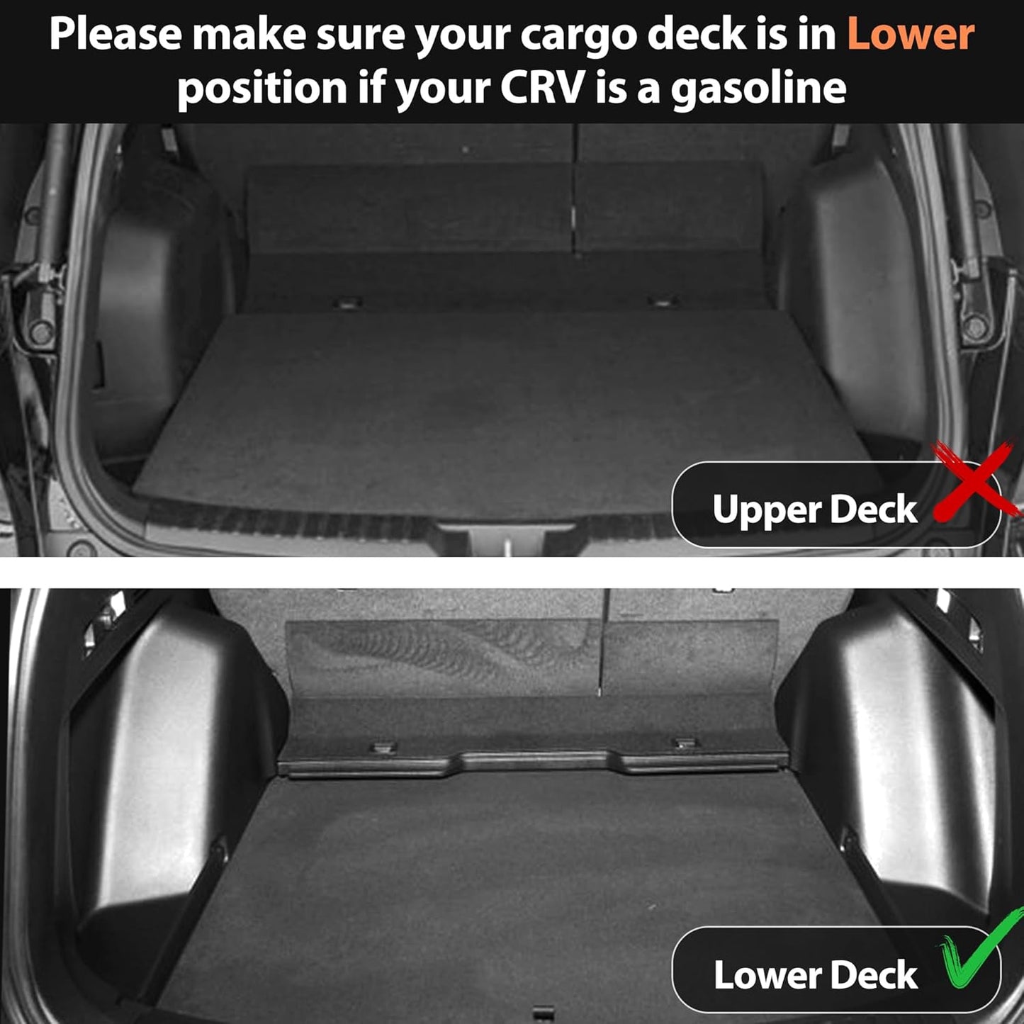 Auxko All Weather Floor Mats Cargo Liner Fit for Honda CR-V 2023 2024 2025 2026 (Not Hybrid) TPE Rubber Liners Set CRV Accessories Cargo Liner for Lowest Position