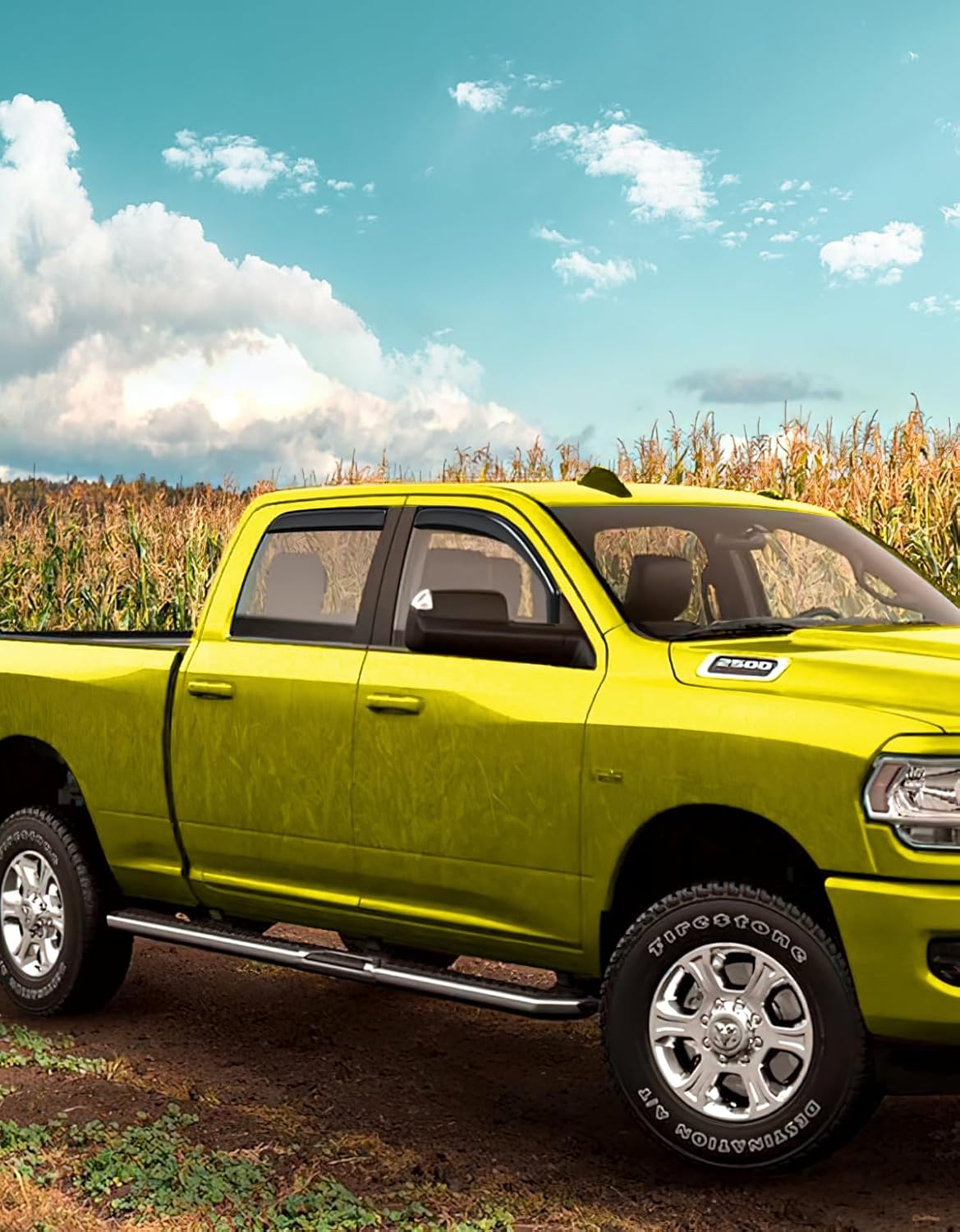 in-Channel Window Rain Guards Fit for Truck Dodge RAM 2500 3500 2019 2020 2021 2022 2023 2024 2025 Crew Cab Extra Durable Window Deflectors Vent Visors Shades Exterior Car Accessories