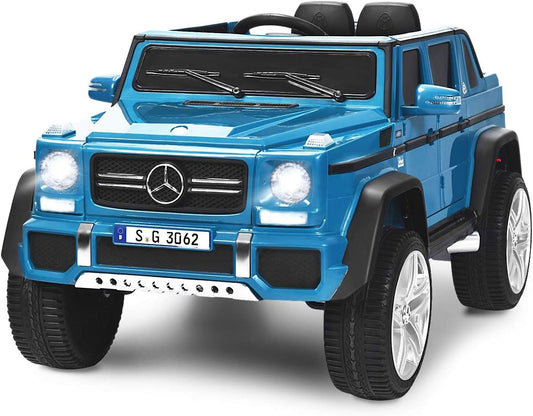 Costzon Ride on Car, Licensed Mercedes-Benz Maybach, 12V Battery Powered Vehicle Toy w/ 2 Motors, Remote Control, 3 Speeds, Lights, Horn, Music, Aux, Storage, Truck, Electric Car for Kids (Navy)
