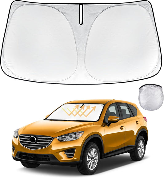 for Mazda CX5 Foldable Windshield Sun Shade for 2016 2015 2014 2013 Mazda CX-5 CX5 Custom-Fit Car Windshield Cover Sunshade UV Protector, Auto Window Shades for Front Windscreen Accessories