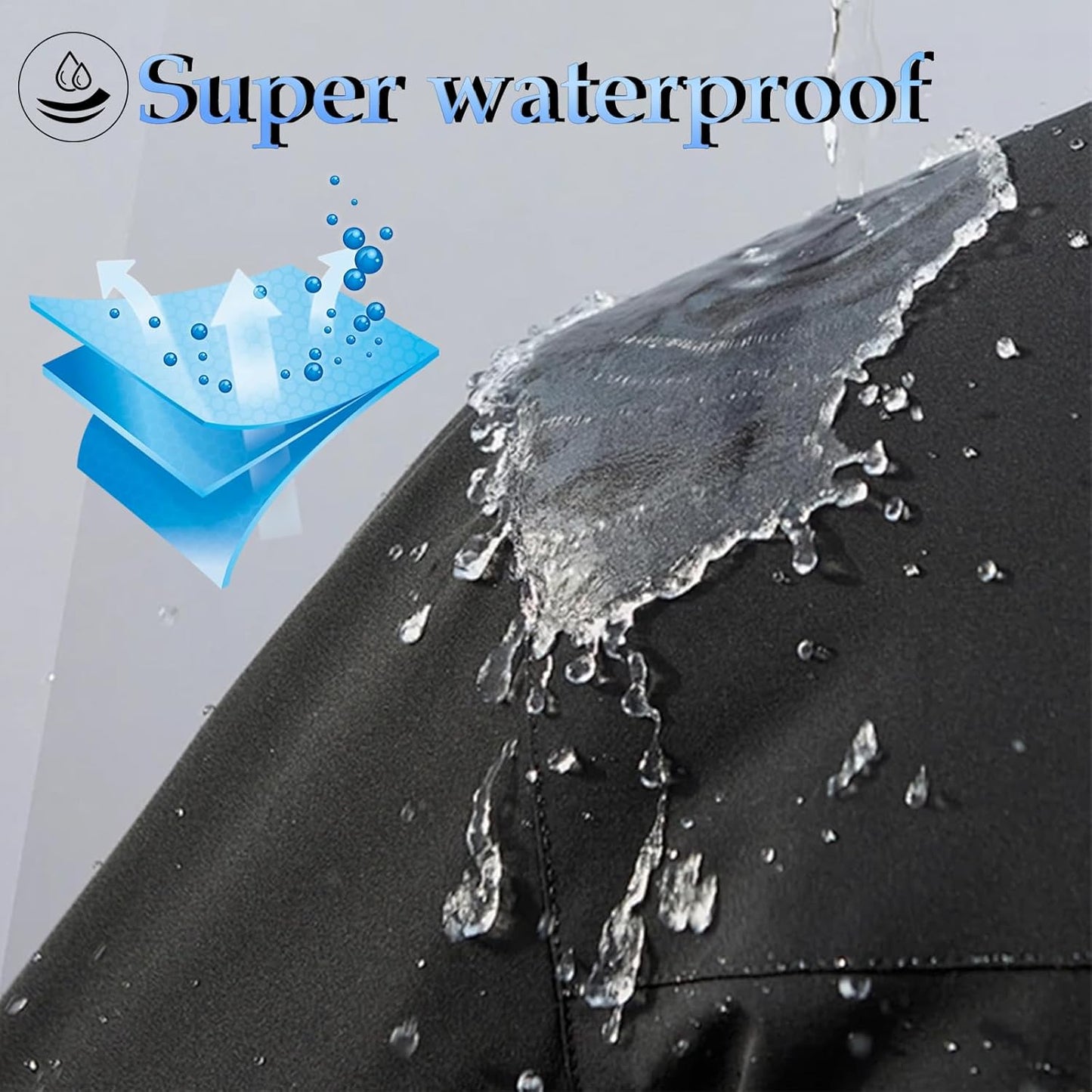 Motorcycle Cover, 210D Oxford Cloth, with Reflective Stripes, Waterproof Outdoor Protection, All-Weather Universal car Cover, with Lock Holes and Storage Bag. (All Black, 96.5")