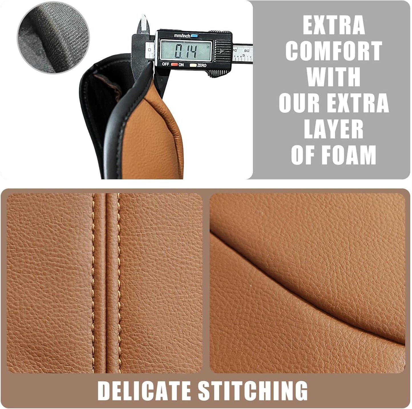 Muslogy Center Console Cover Compatible with Honda Pilot 2023 2024 2025, 2024-2026 Ridgeline/Passport Accessories Armrest Pad Lid Cushion Console Protector Vegan Leather Extra Soft(Light Brown)