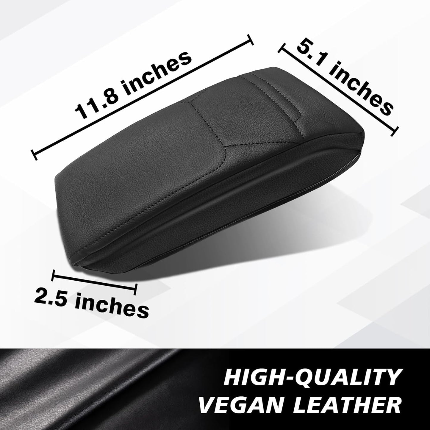 Muslogy Center Console Armrest Cover Compatible with Nissan Kicks S SV SR 2025 Comfort Armrest Pad Arm Rest Cushion Vegan Leather Protector 1-Inch Extra Thick