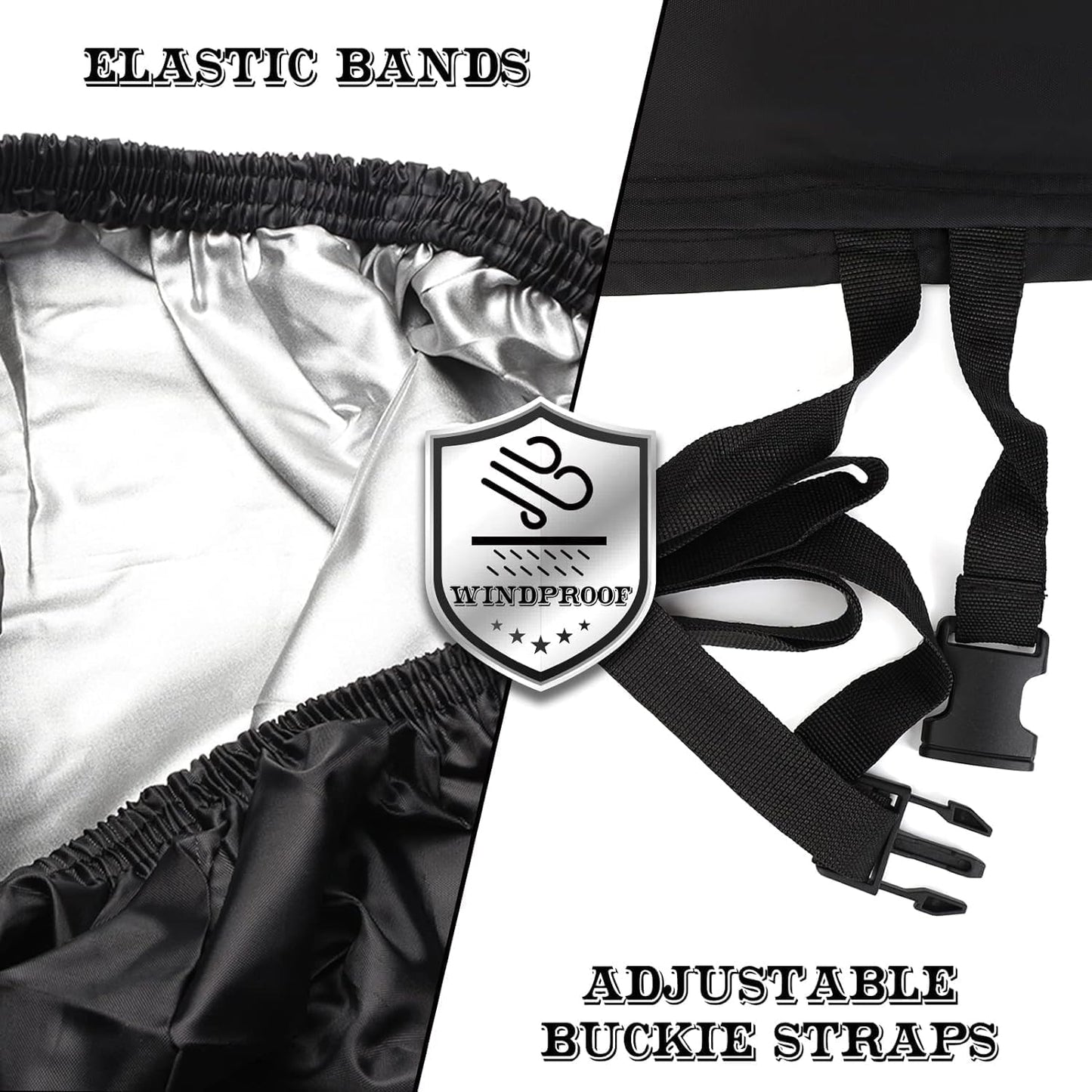 NEVERLAND UTV Covers Heavy Duty - Side by Side Cover Waterproof 300D Outdoor Storage Waterproof Black Compatible with Honda Pioneer Polaris Ranger Protection 114.17"x 59.06"x 74.80"(290x150x190 cm)