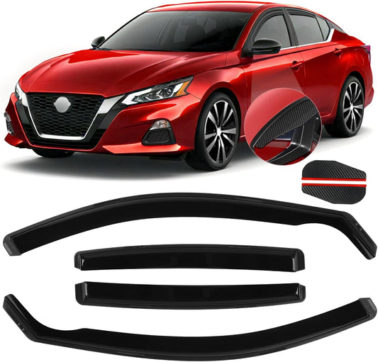 in-Channel Rain Guards Fit for Nissan Altima 2019 2020 2021 2022 2023 2024 2025, Durable Window Visors Wind Deflectors, Smoke Vent Shase Shields-4PCS