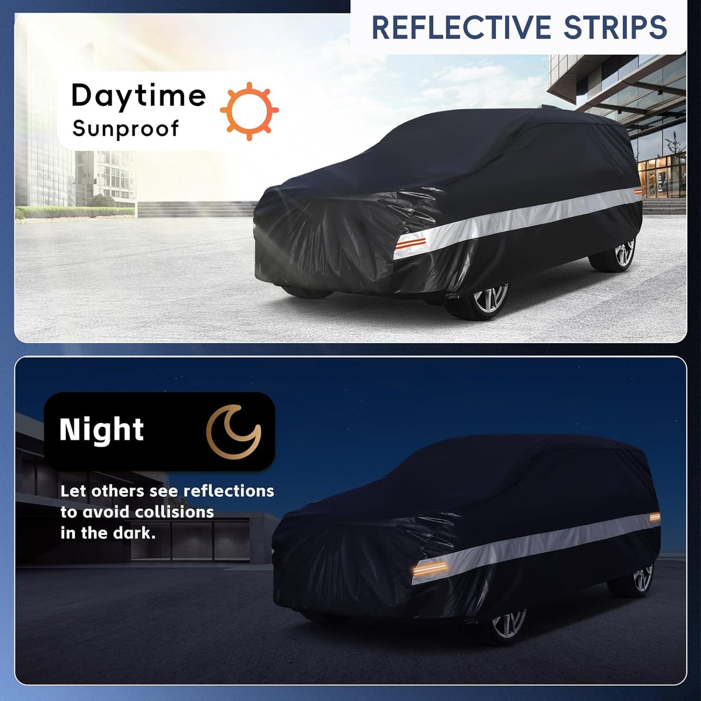 10 Layers Minivan Car Cover Custom Fit for Toyota Sienna (2010-2024) Waterproof All Weather for Automobiles, Outdoor Full Cover Sun UV Rain Protection with Cotton.Black