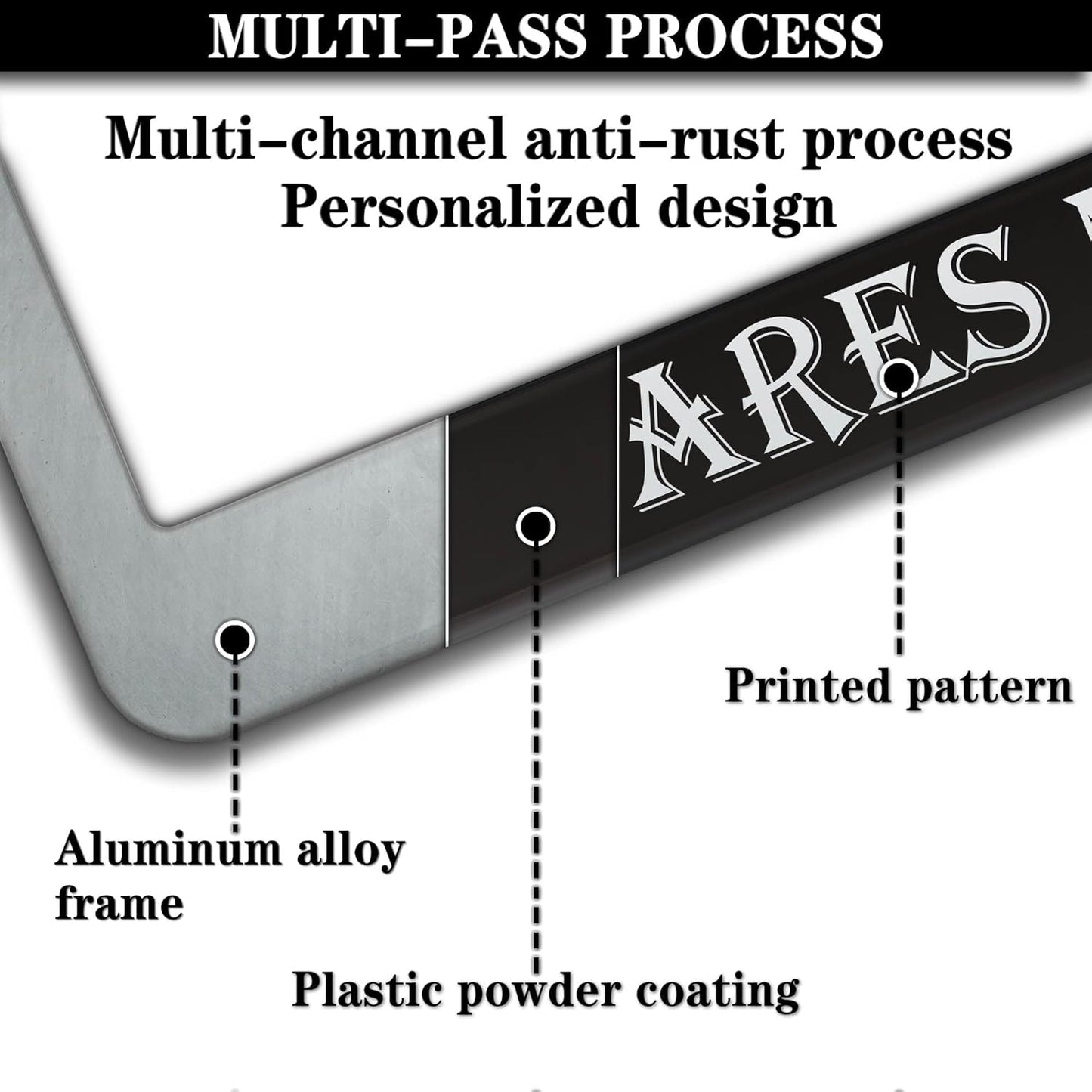 Fun License Plate Frame Cover Black and White License Plate Frames My Driving Scares Me Too Universal Aluminum Car Accessory 2 Pack with Screw Covers Set